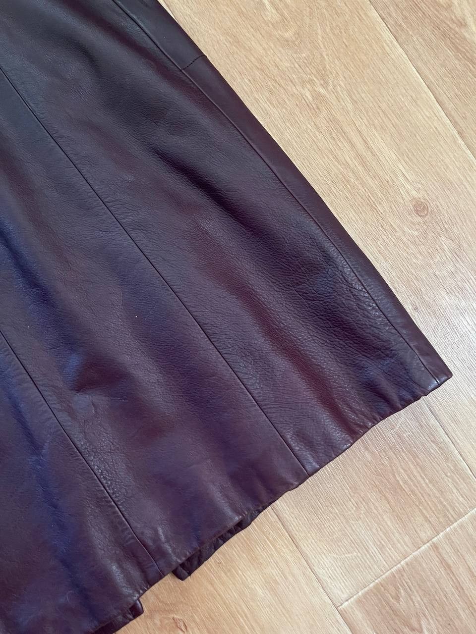 Giorgio Armani × Vintage Armani Women Leather Coat Burgundy Size L / US 10 / IT 46 - 15 Thumbnail