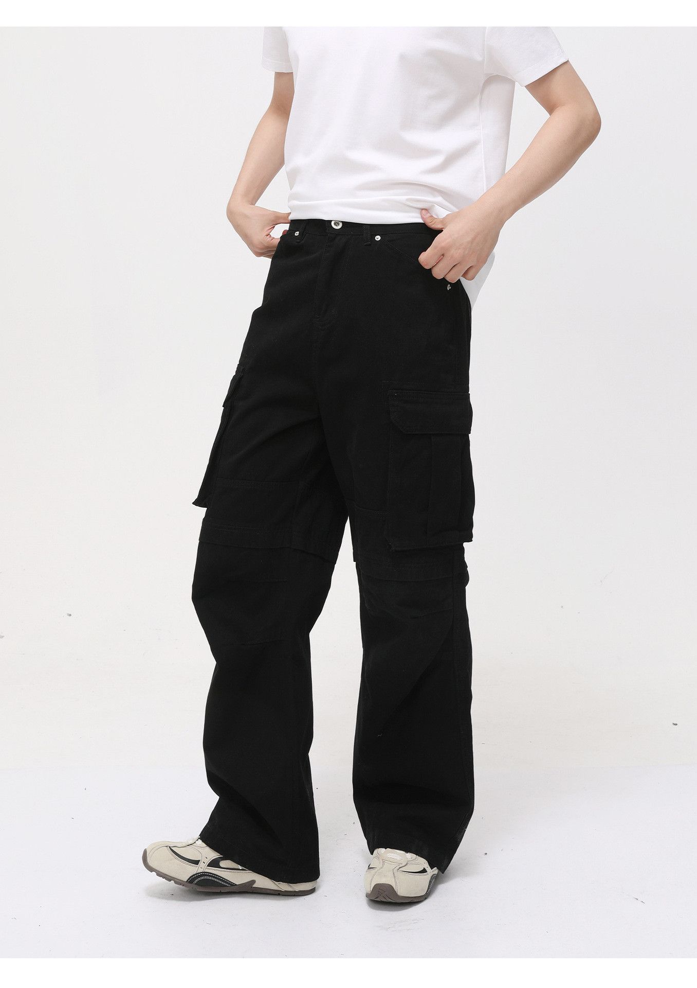 Japanese Brand Men's high street straight-leg loose cargo jeans Size US 32 / EU 48 - 5 Thumbnail