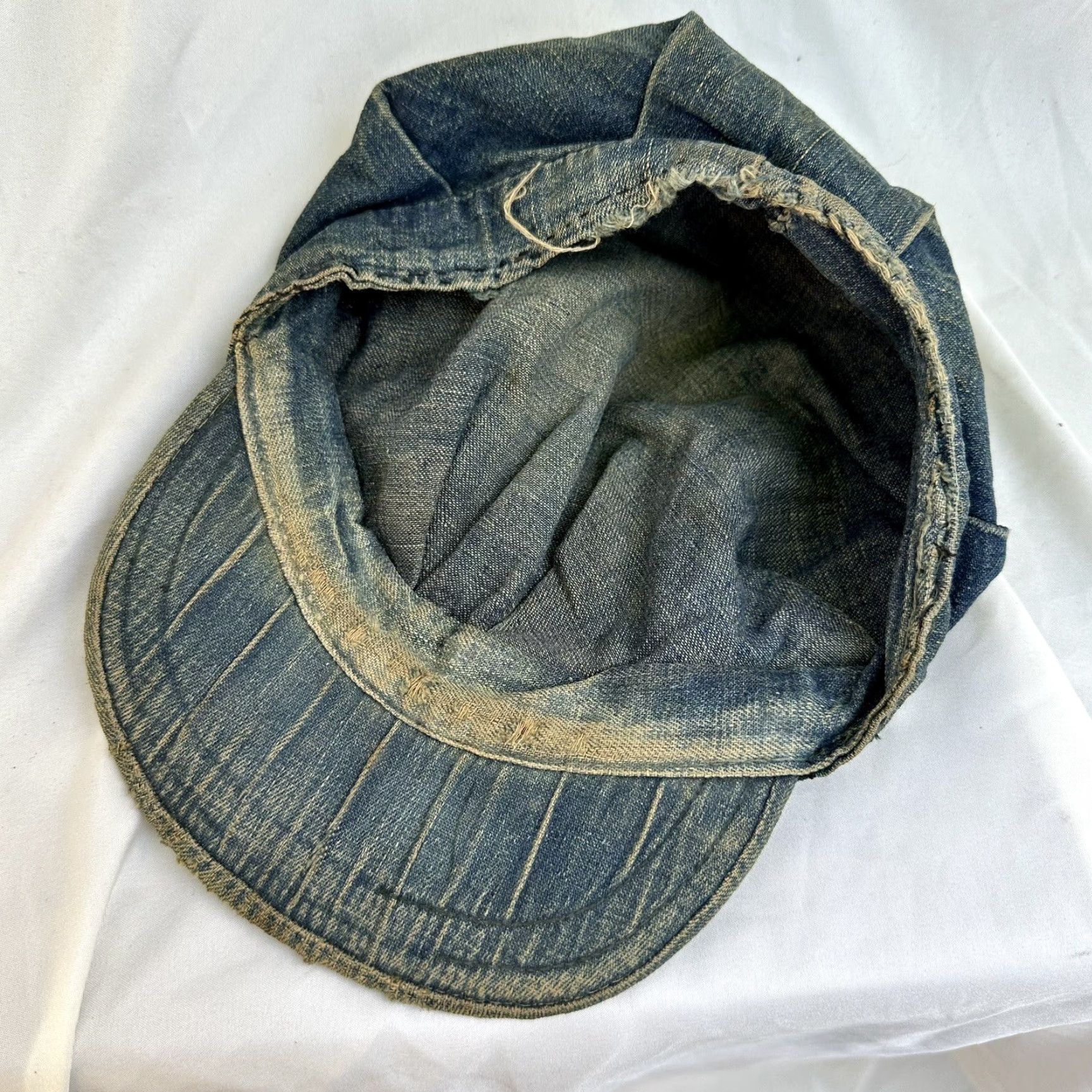 Vintage VINTAGE 1930s HaT Indigo Denim Work Hat 6 7/8 - 7 Blue Heritage Size ONE SIZE - 3 Thumbnail