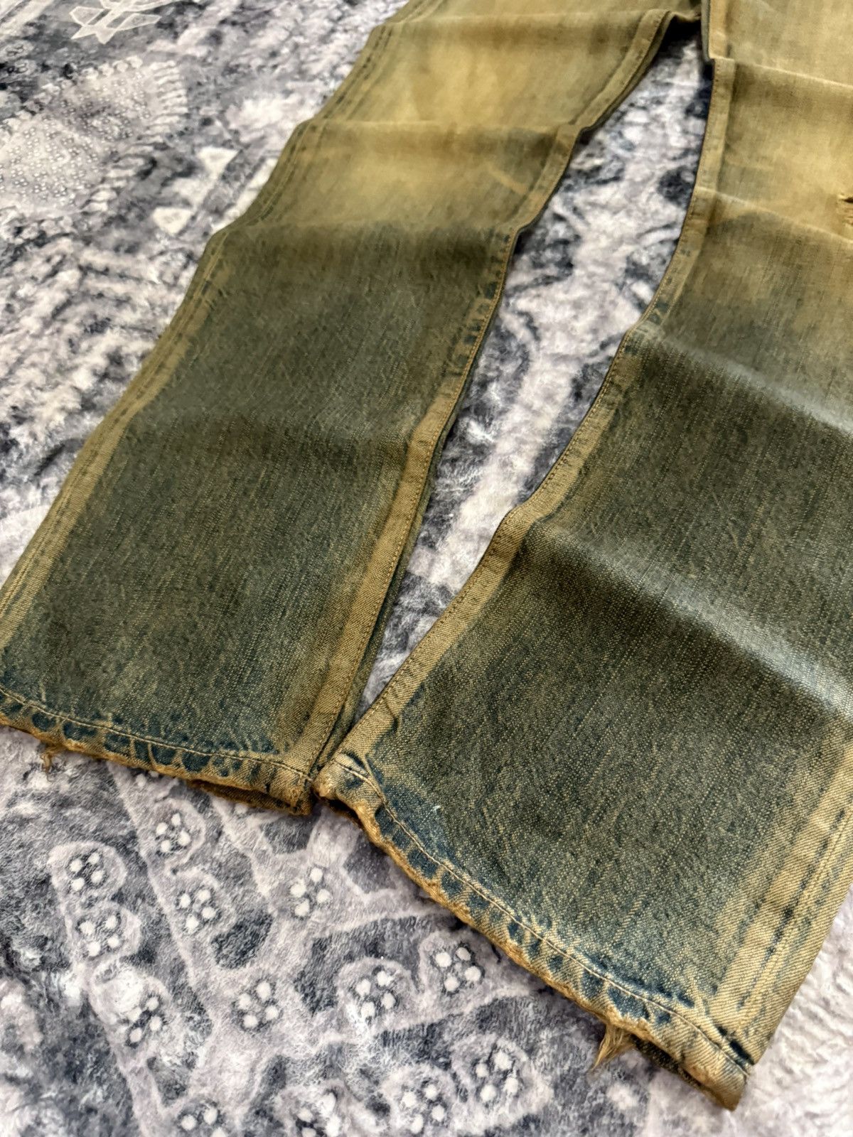 If Six Was Nine EDWIN 503 Earthy Mud Wash Patina Fade Distressed Jeans Size US 30 / EU 46 - 5 Thumbnail