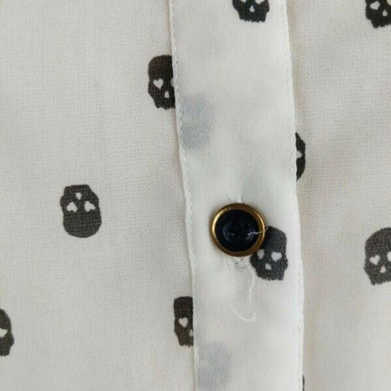 Nordstrom Fun & Flirt | Skull Printed Shirt | Medium NWT Size M / US 6-8 / IT 42-44 - 5 Thumbnail