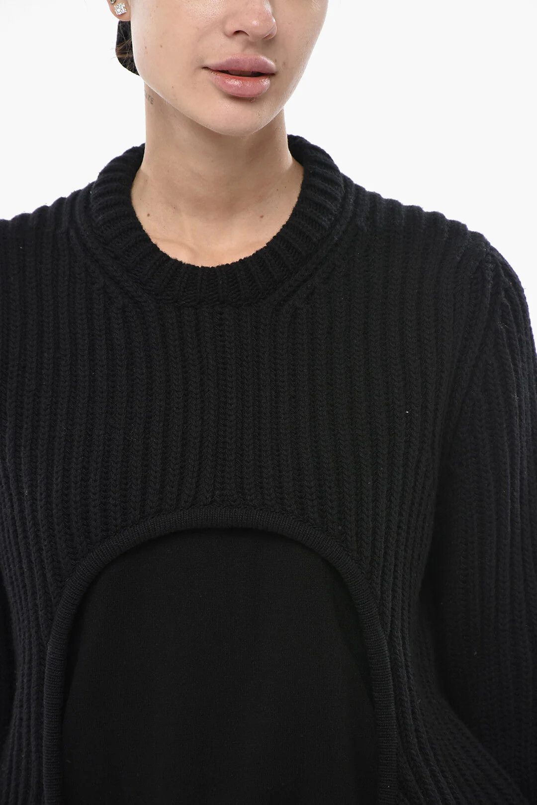 Off-White og1mm0426 Cotton-Blend Sweater in Black Size M / US 6-8 / IT 42-44 - 3 Thumbnail