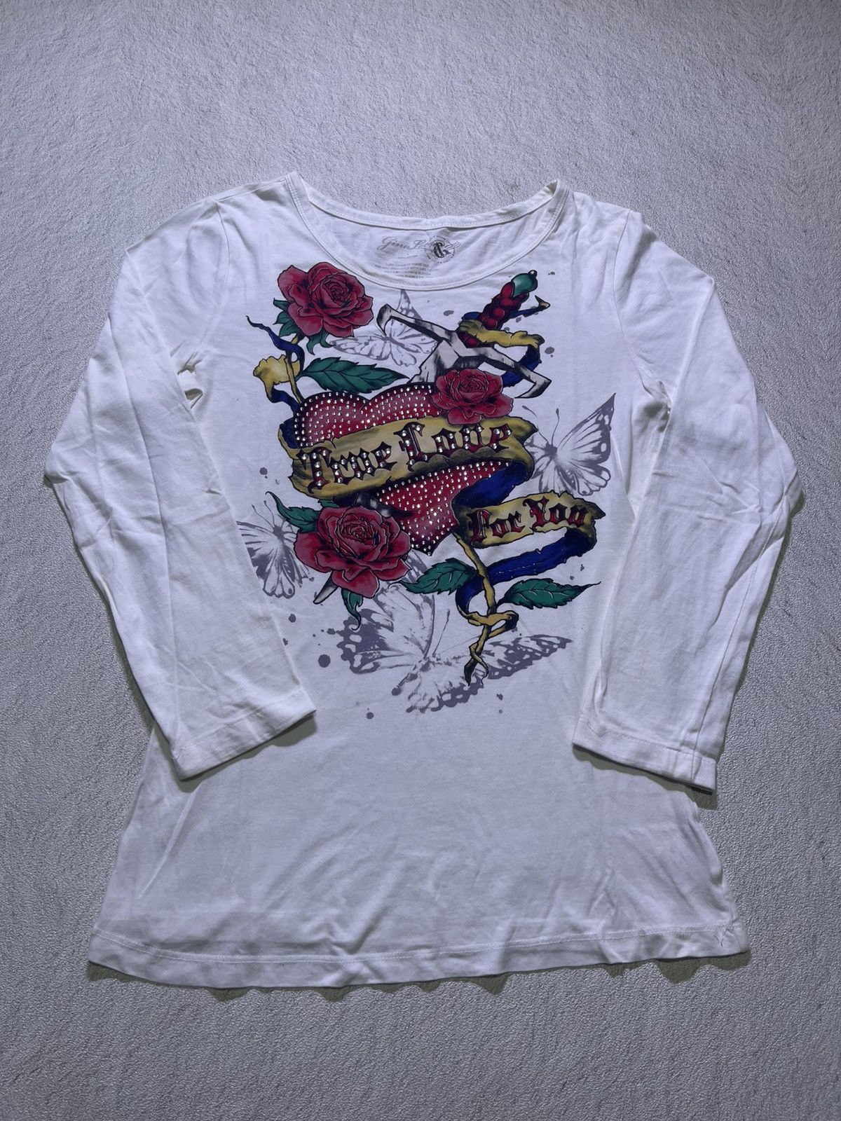 Japanese Brand Y2K TRUE LOVE long sleeve tshirt women's Size S / US 4 / IT 40 - 1 Thumbnail