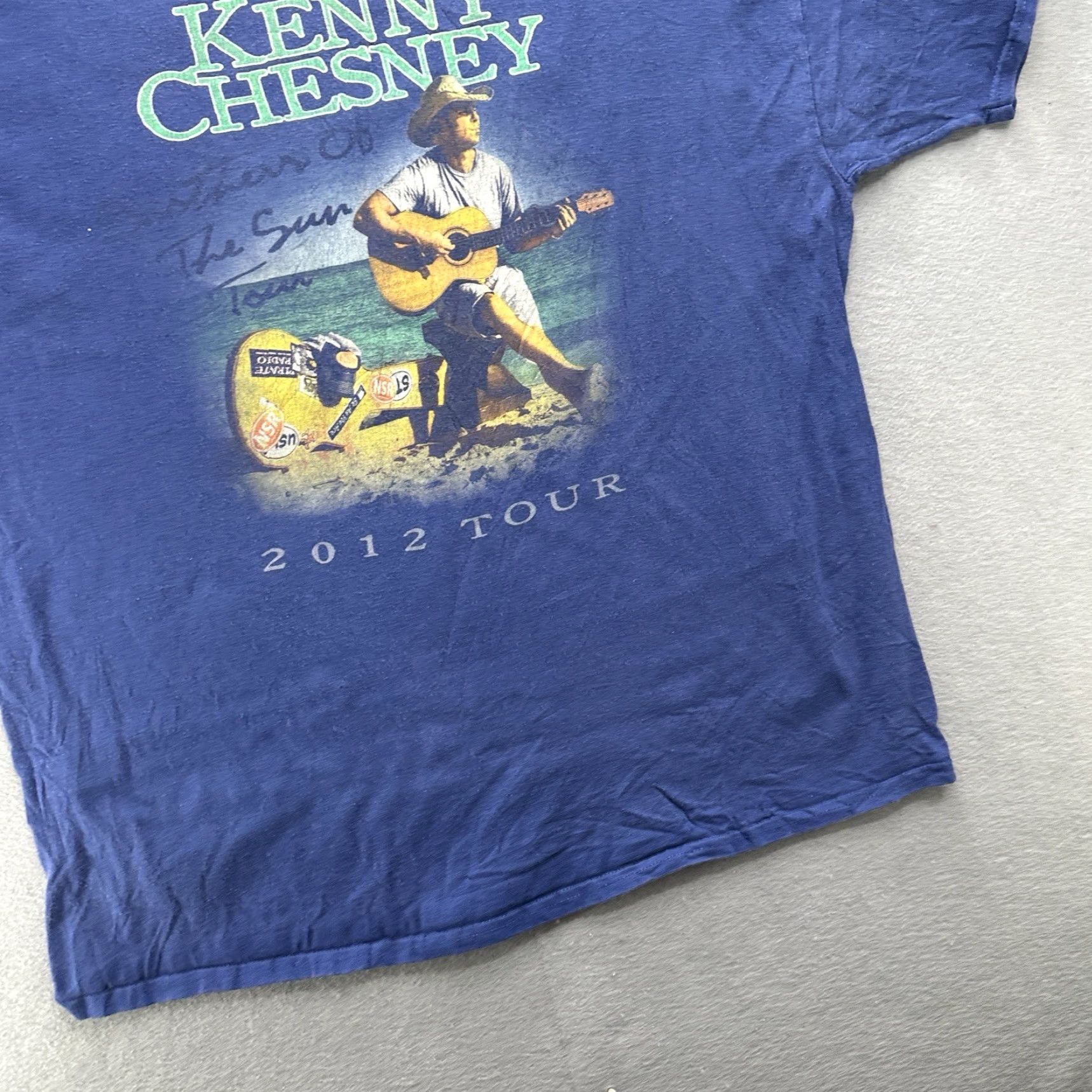 Hanes Kenny Chesney 2012 Brothers Of The Sun Tour T Shirt Adult XL Blue Mens Western T-Shirt Mens XL Blue Western Size US XL / EU 56 / 4 - 4 Thumbnail