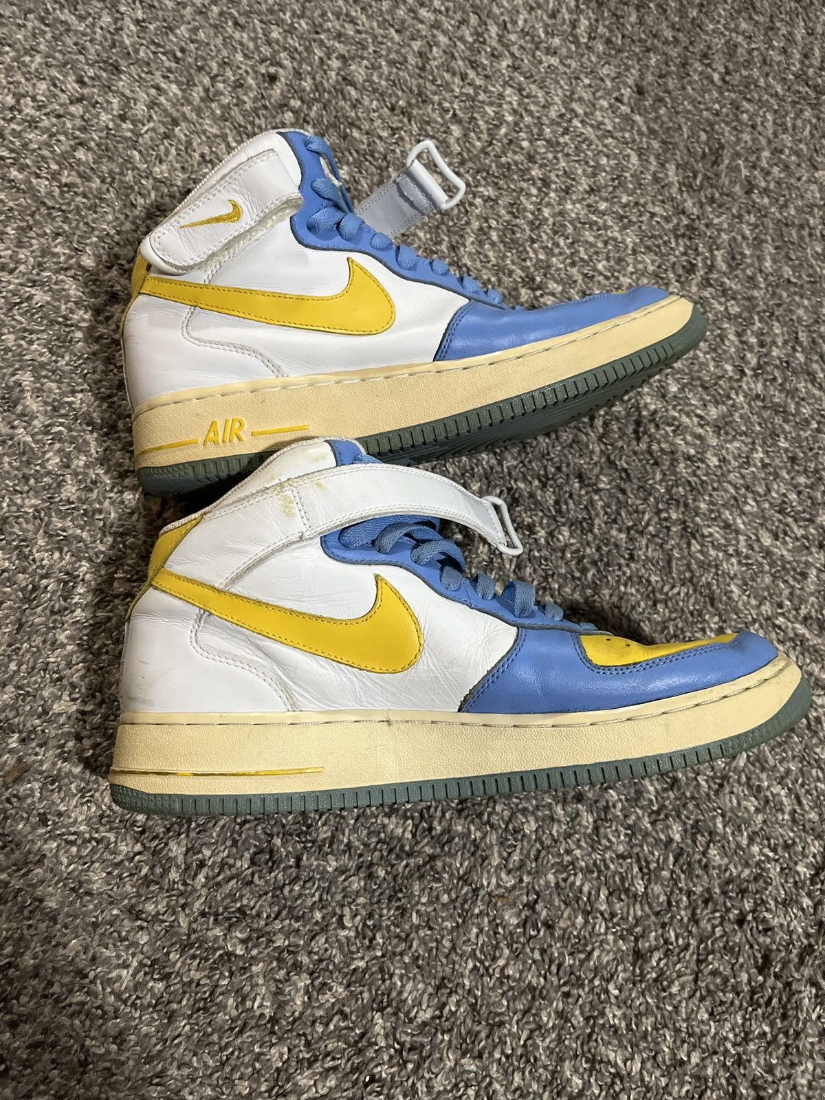 Nike Nike Air Force 1 - white blue and yellow Size US 10.5 / EU 43-44 - 5 Thumbnail