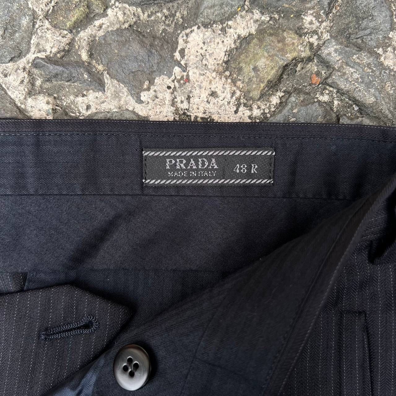 Prada Early 2000s Sleeve Tag Pinstripe Wool Menswear Set