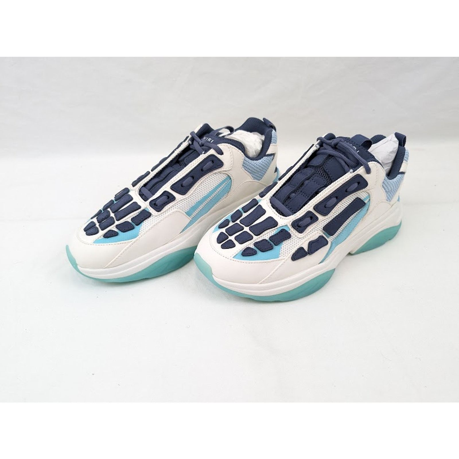 Amiri o1rshd1 Bone Runner Low-Top Sneakers in Baby Blue Size US 12 / EU 45 - 17 Thumbnail