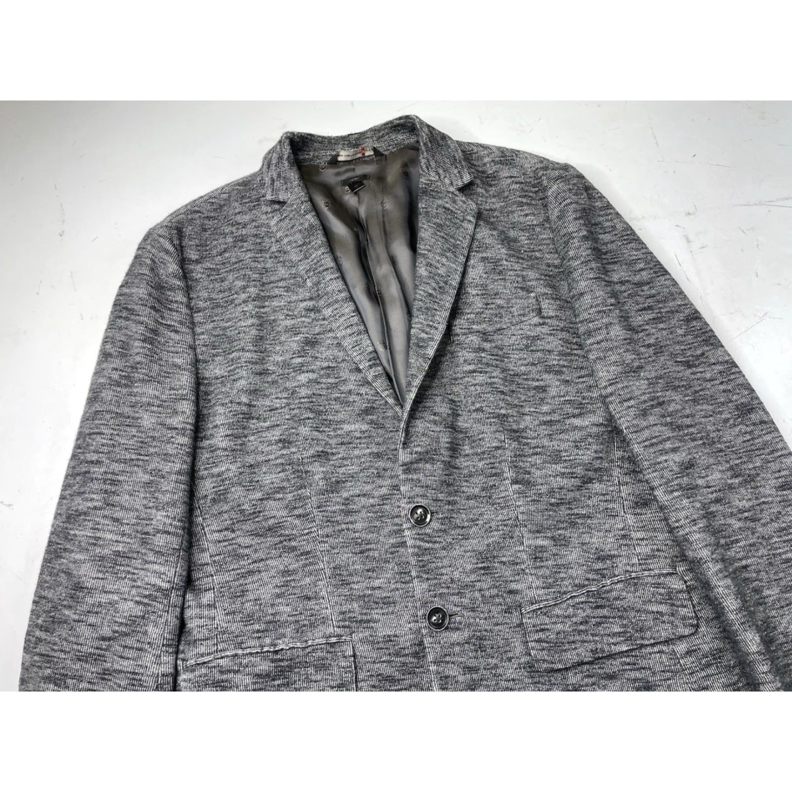 John Varvatos John Varvatos Blazer Coat Knit Gray Medium Mens USA Luxe Cotton Blend Jacket Solid Size 40R - 5 Thumbnail