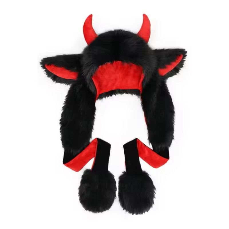 Japanese Brand Animal Yak Ear Hooded Winter Faux Fur Hat Size ONE SIZE - 5 Thumbnail