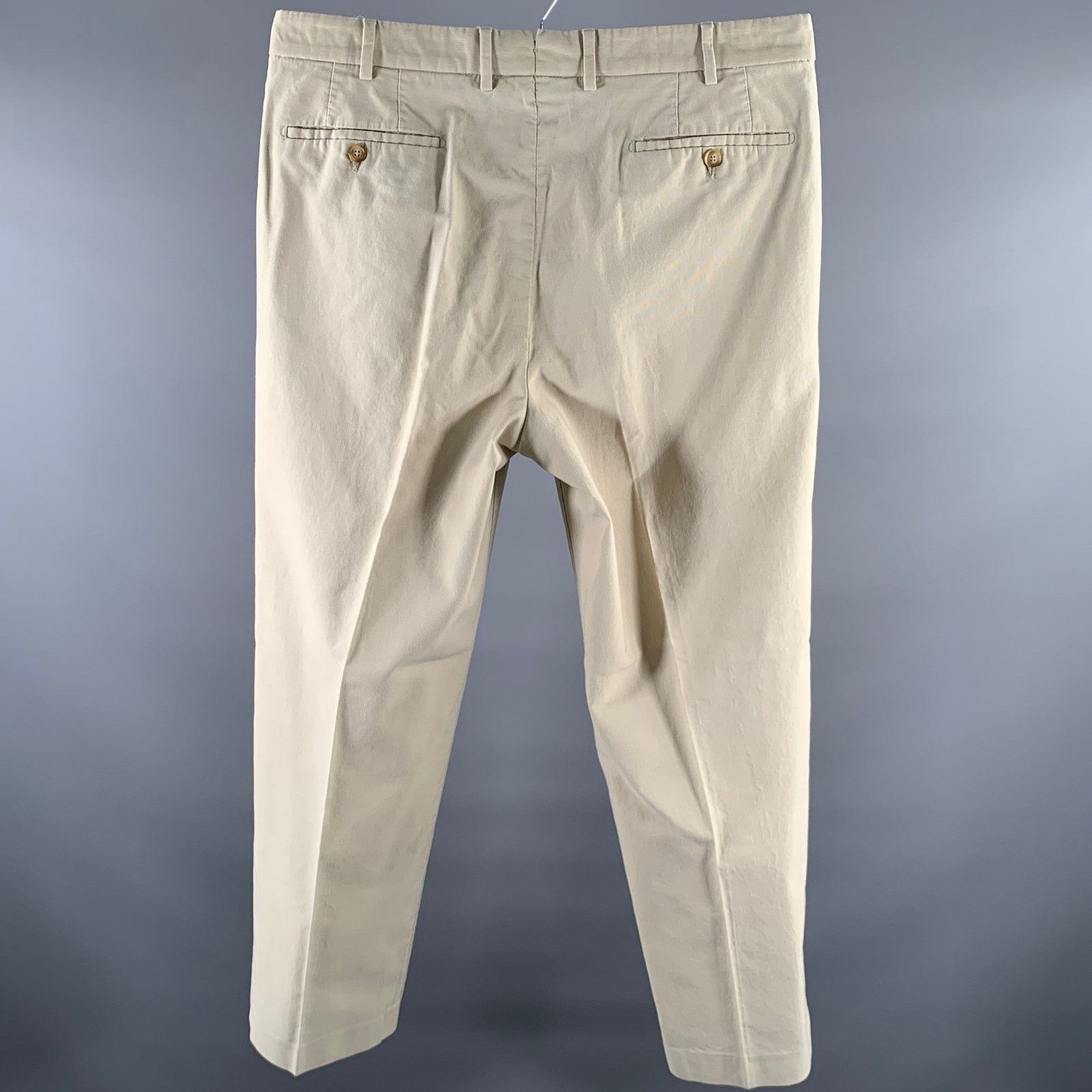 Ermenegildo Zegna ERMENEGILDO ZEGNA Size 36 Khaki Cotton Straight Casual Pants Size US 36 / EU 52 - 2 Thumbnail