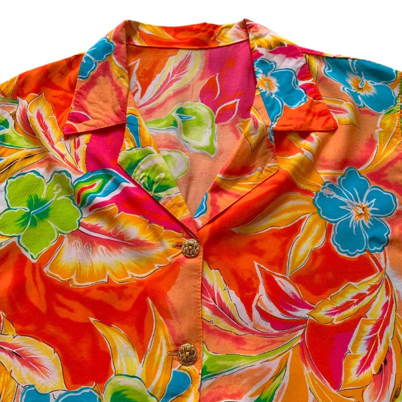 Vintage Vintage shirt with flower patterns Size M / US 6-8 / IT 42-44 - 4 Thumbnail