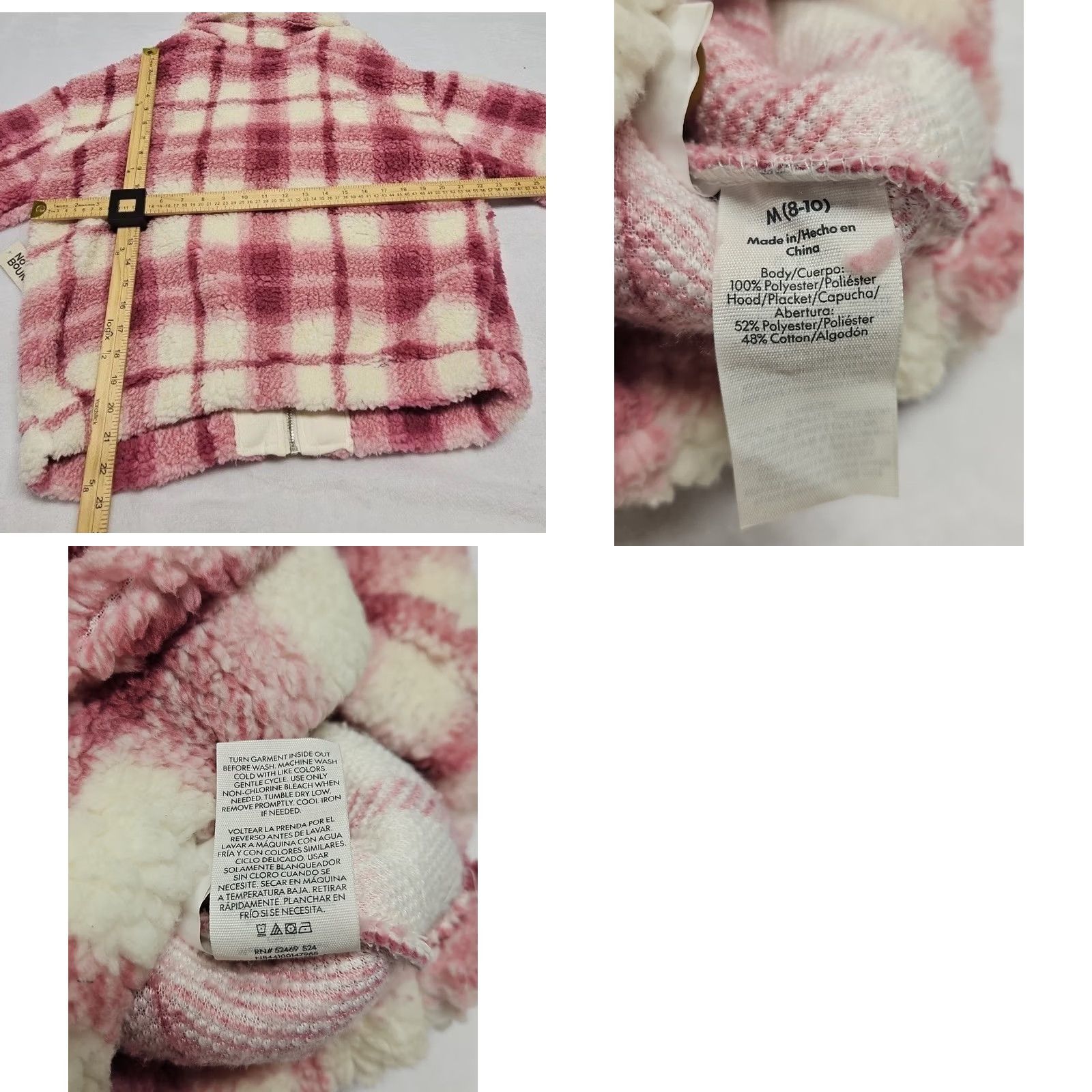Vintage No Boundaries Pink Plaid Sherpa Shacket Hoodie Jacket Cozy Soft Girl Y2K Fleece M 8-10 Women S Size S / US 4 / IT 40 - 8 Thumbnail