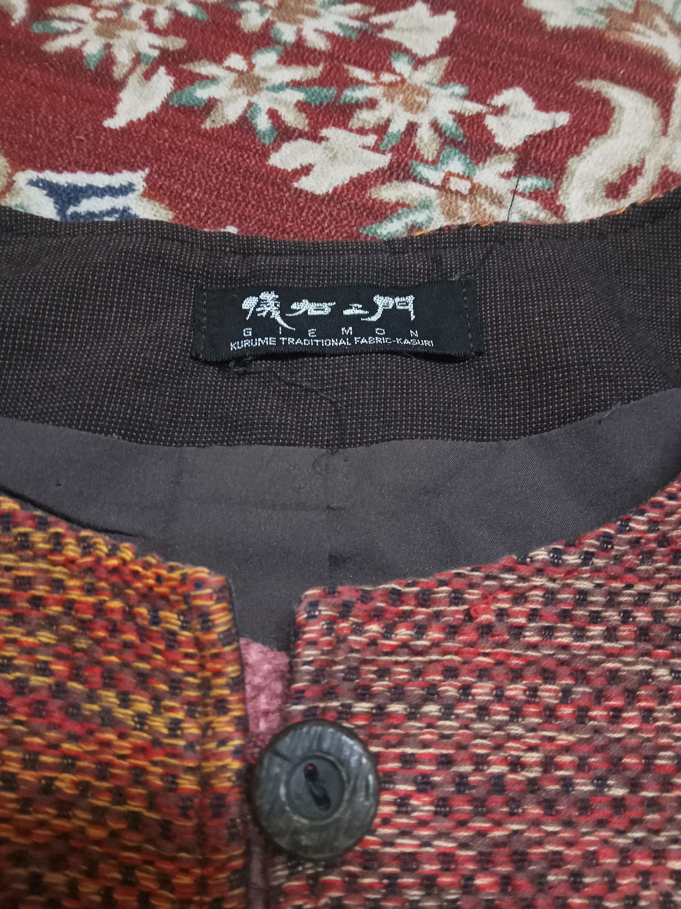 Japanese Brand Giemon Kurume Traditional Fabric Kasuri Top Size XL / US 12-14 / IT 48-50 - 3 Thumbnail