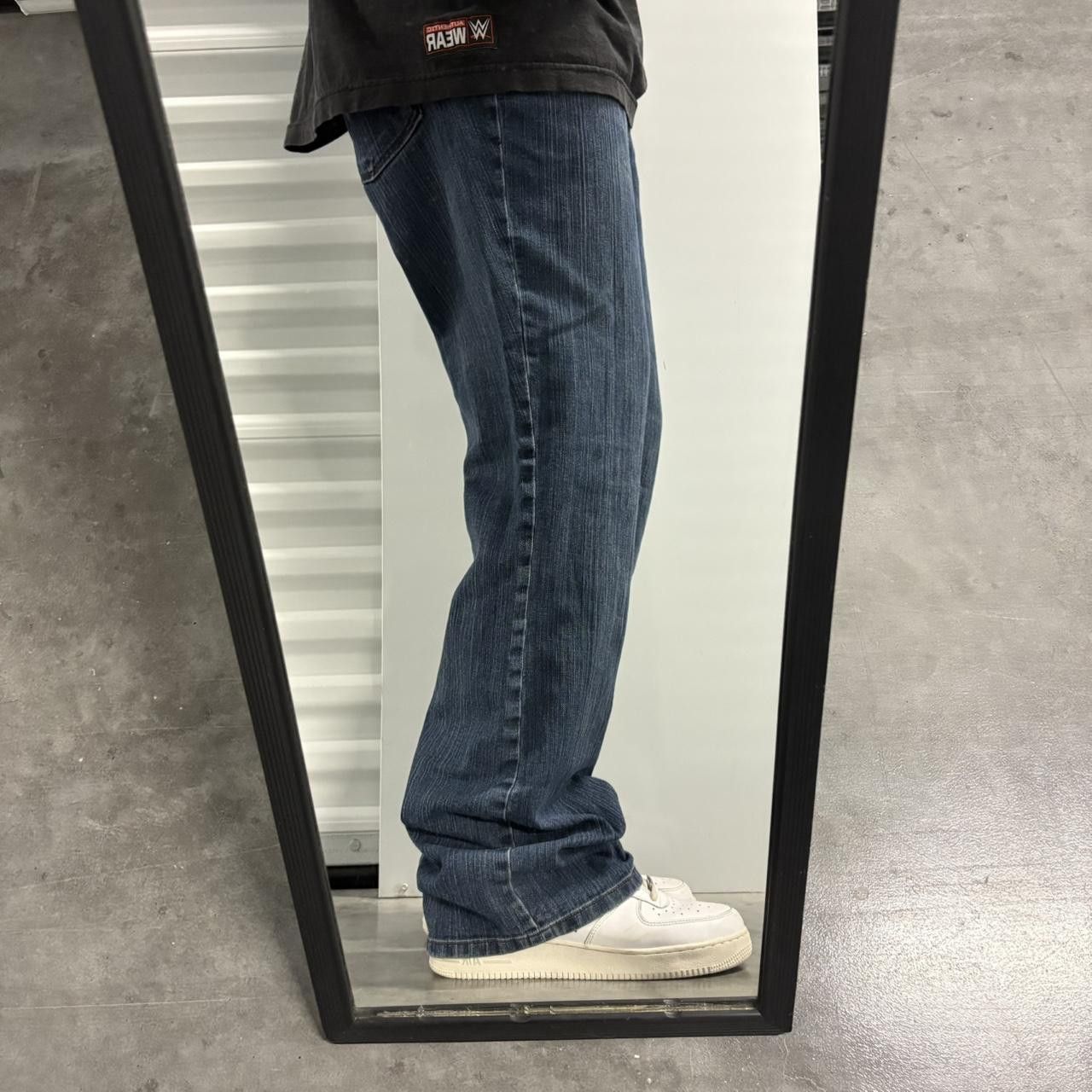 Vintage Crazy Vintage Y2K/2000s Flared Baggy Dark Blue Wash Denim Jeans! Size US 36 / EU 52 - 2 Thumbnail