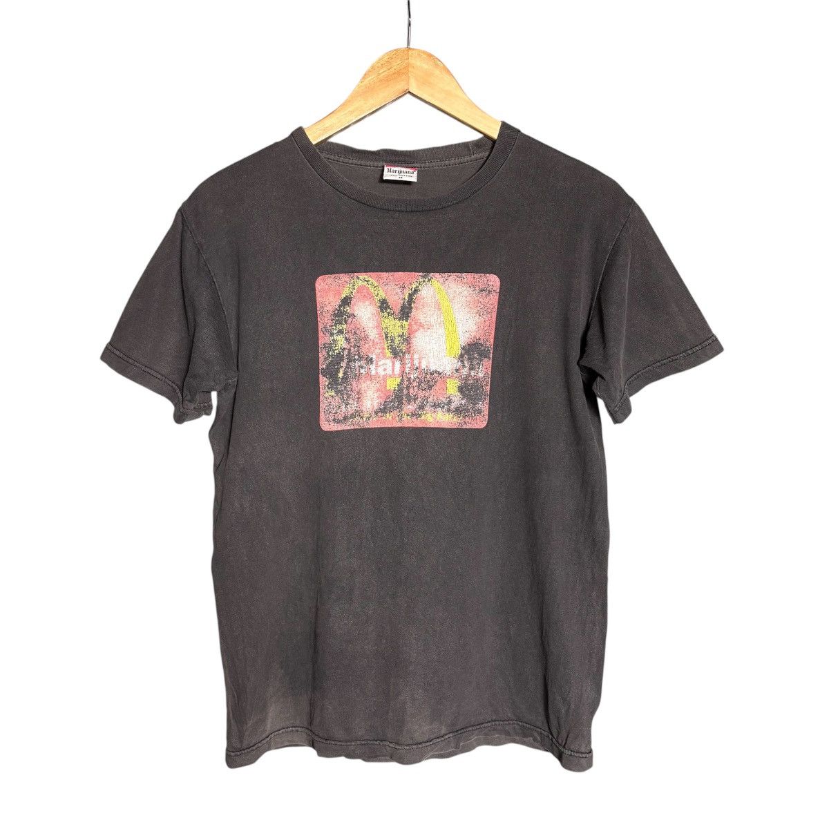 Vintage 90s Marijuana Parody Mc Donald Distressed T-Shirt