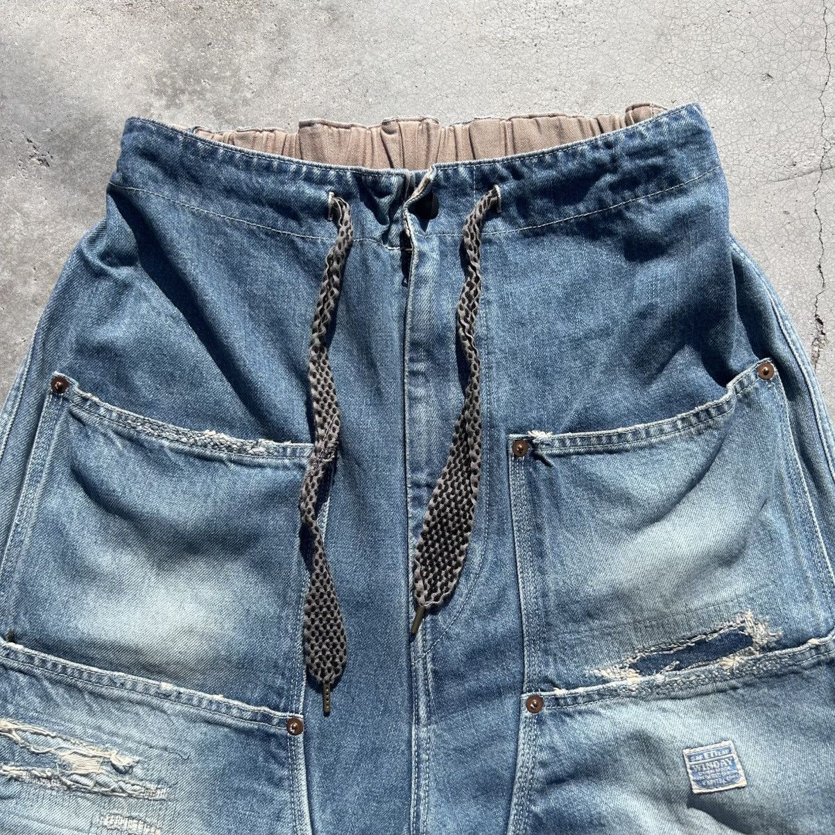 Kapital Kountry Kapital Damaged Denim Patchwork Painter Pants Made in Japan Size US 32 / EU 48 - 2 Thumbnail