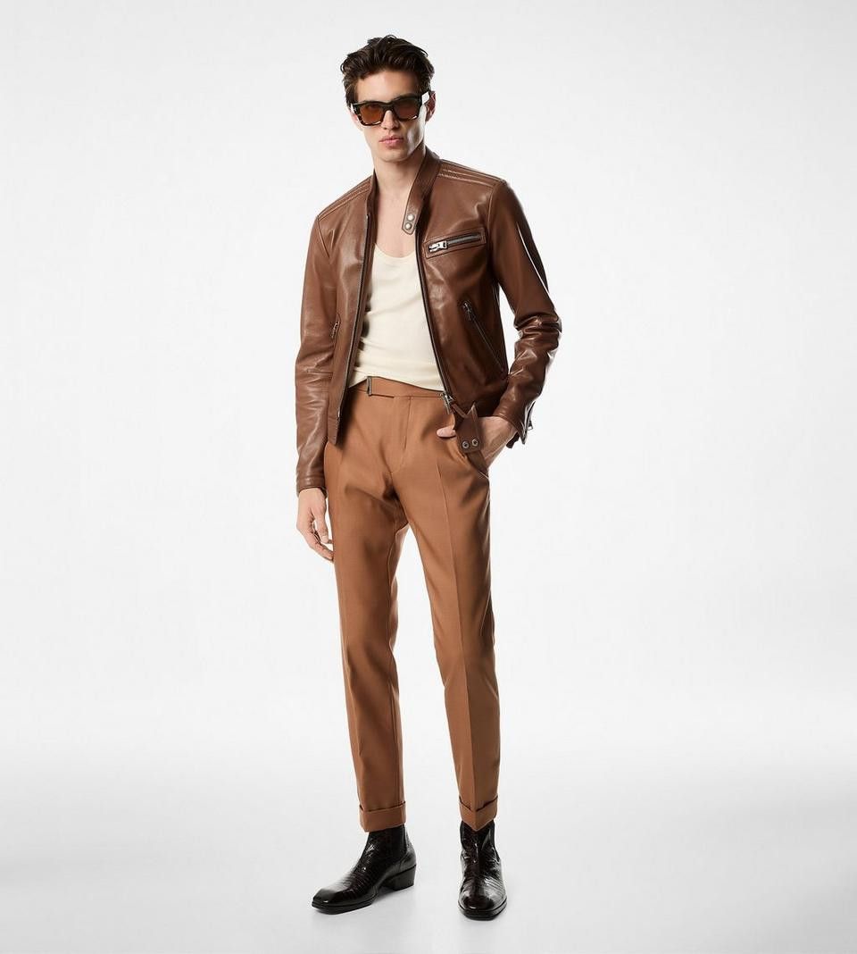 Tom Ford o1w1db10125 LXR012 Leather Jacket in Brown Size US S / EU 44-46 / 1 - 3 Thumbnail
