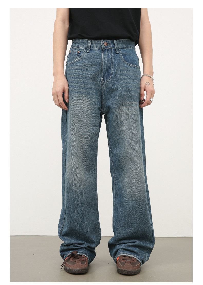 Japanese Brand × Jean Men's retro washed all-match loose straight jeans Size US 32 / EU 48 - 1 Thumbnail