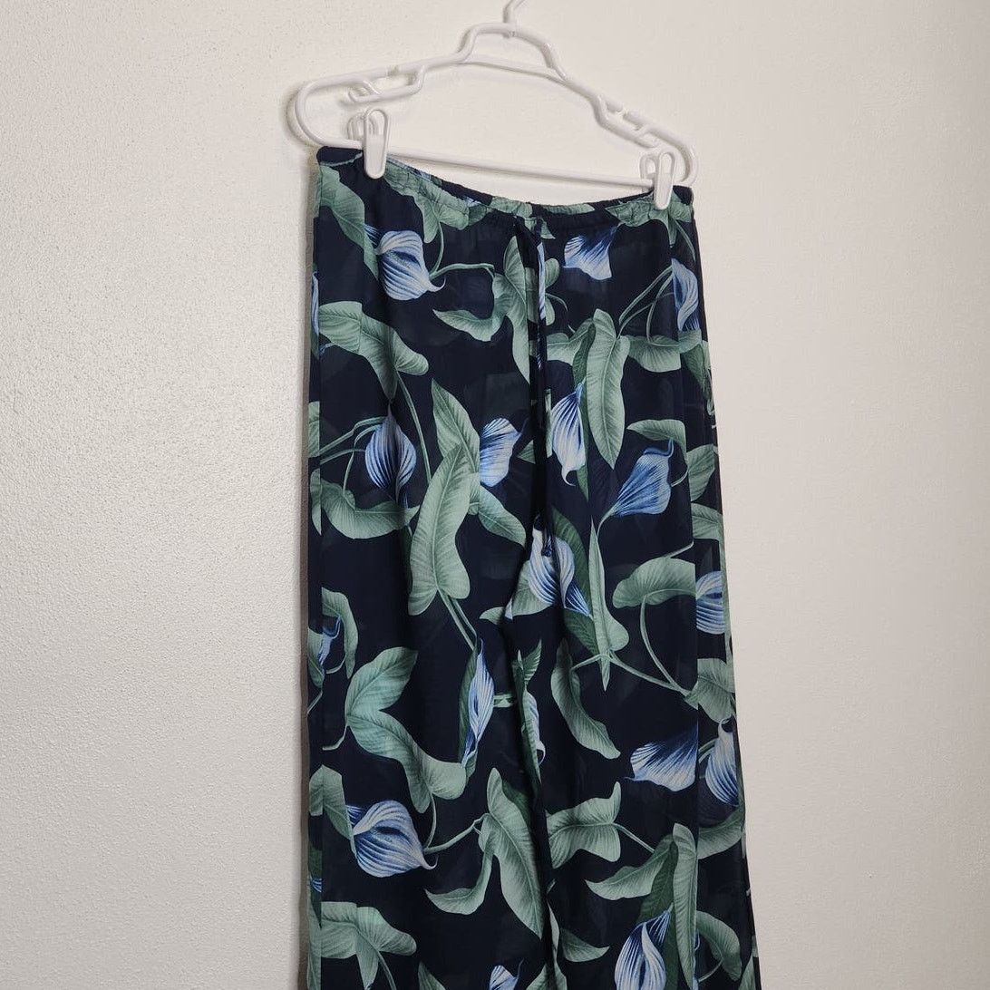 Tommy Bahama Vintage Tommy Bahama Sheer Thin Hawaiian Womens Pants Flower Size 33" - 2 Thumbnail
