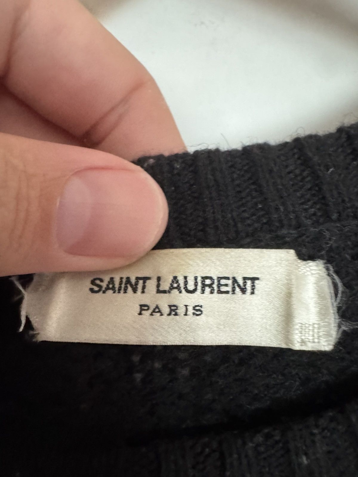 Saint Laurent Paris Hedi FW14 Wool distressed sweater Size US L / EU 52-54 / 3 - 2 Thumbnail