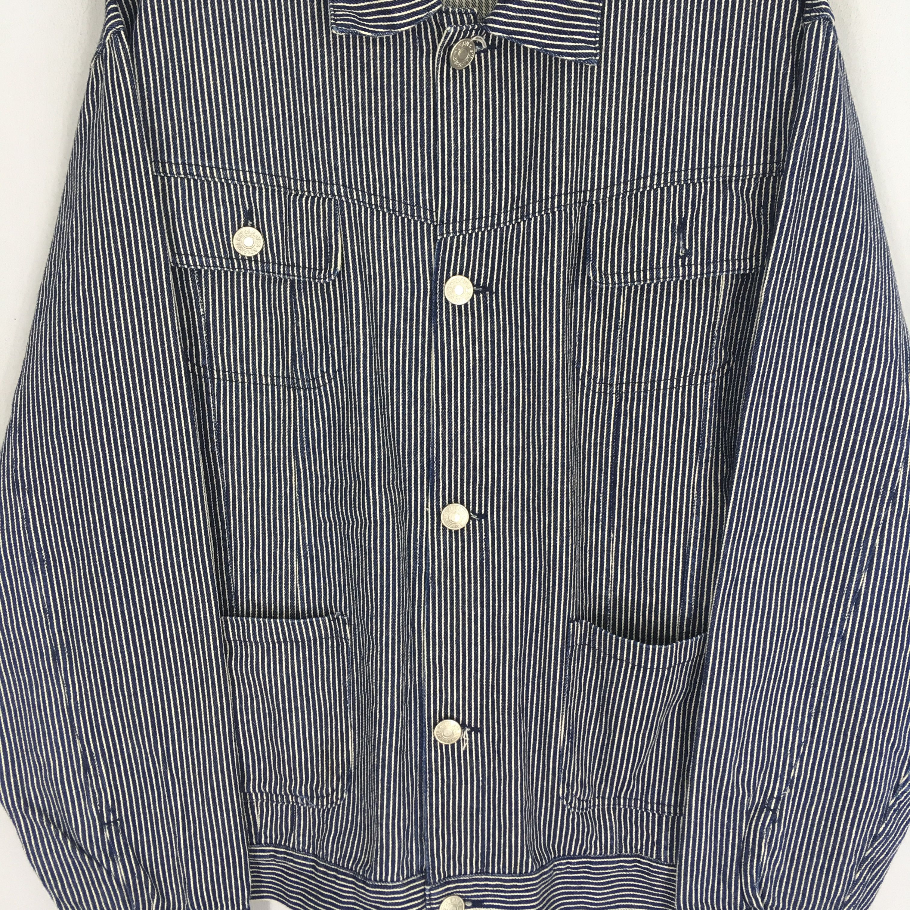 Vintage Vintage 90s American Denim Jacket Workwear Hickory Stripes Size US XL / EU 56 / 4 - 5 Thumbnail