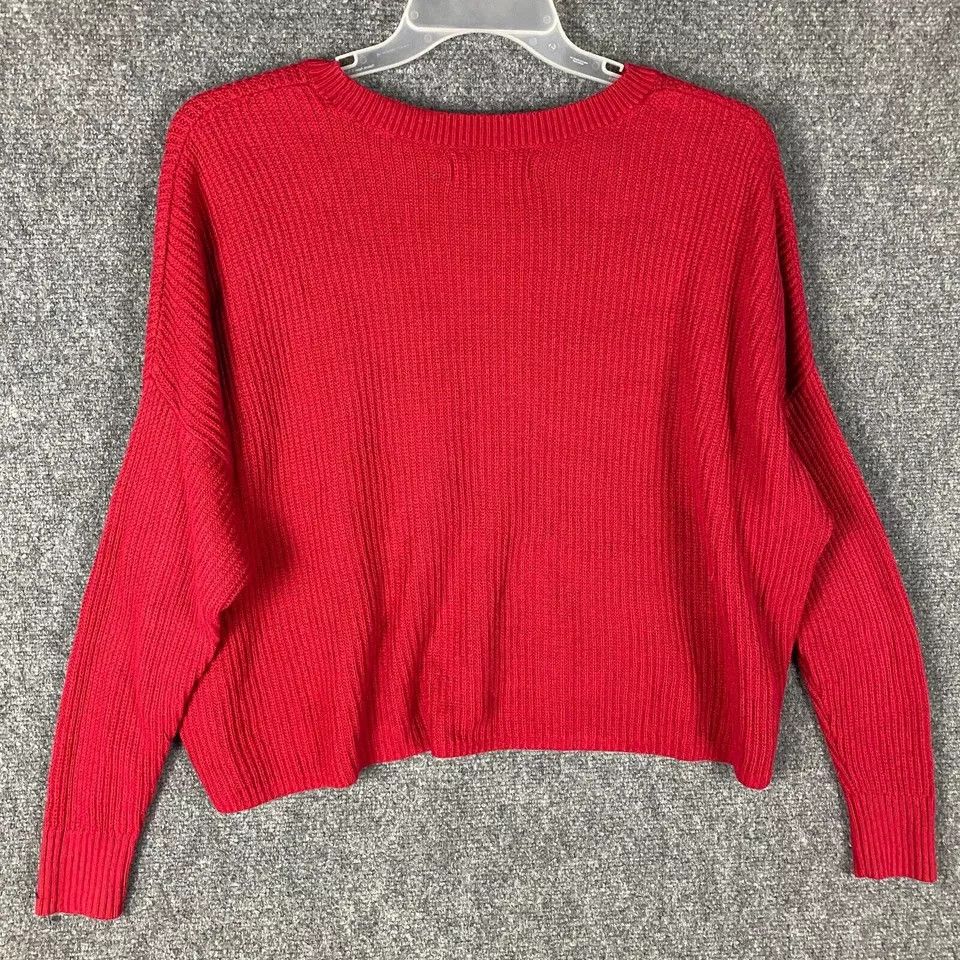 Hollister Hollister Sweater Women's Medium Knit Red Pullover Cotton M Size M / US 6-8 / IT 42-44 - 7 Thumbnail