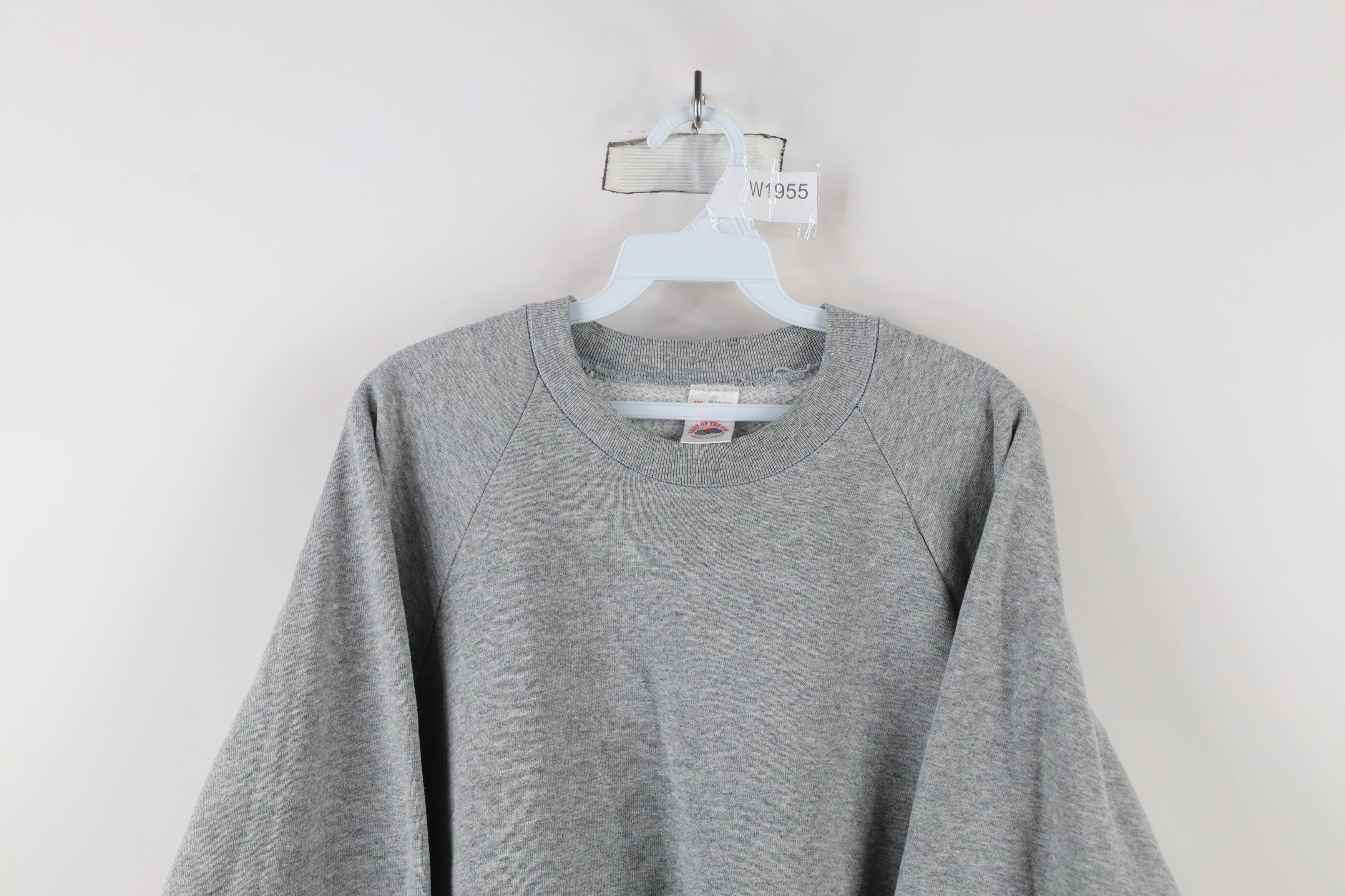 Vintage Vintage 90s Streetwear Crewneck Sweatshirt Heather Gray Size XXL / US 16-18 / IT 52-54 - 2 Thumbnail
