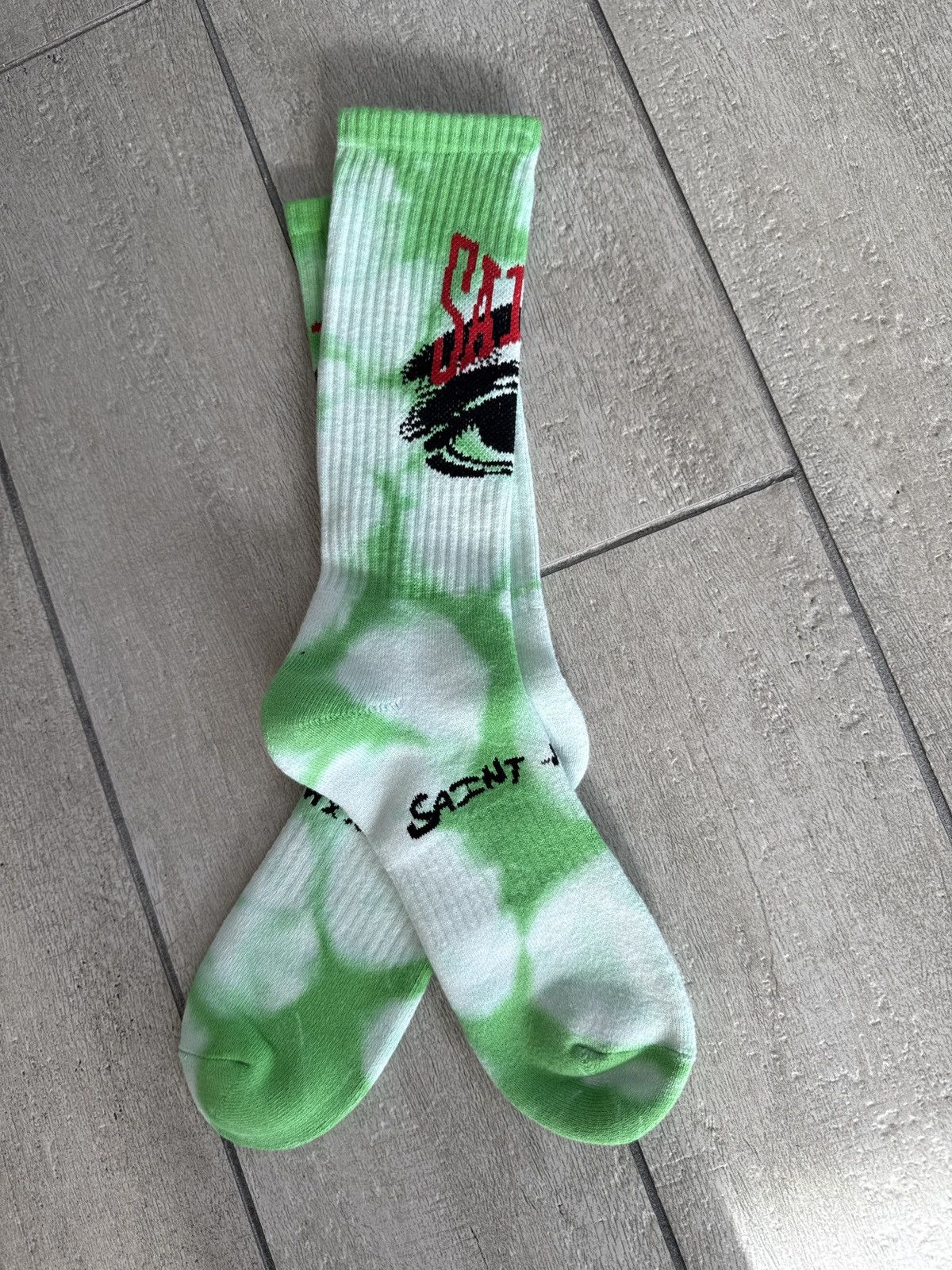 Saint Michael Saint Michael Tie-Dye Socks – Green – Free Size Size ONE SIZE - 1 Thumbnail