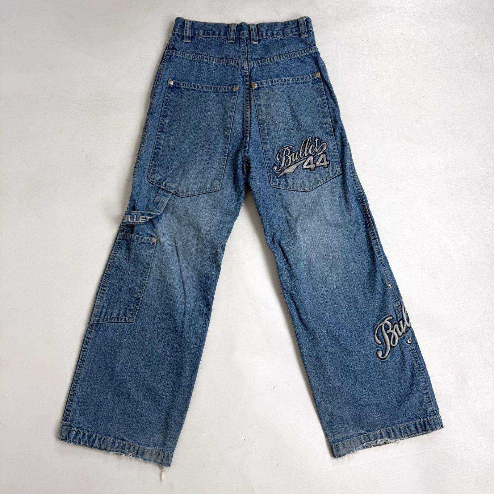 Ecko Unltd. × JNCO × Vintage Vintage y2k embroidered faded stonewash baggy wide leg jeans Size US 26 / EU 42 - 2 Thumbnail