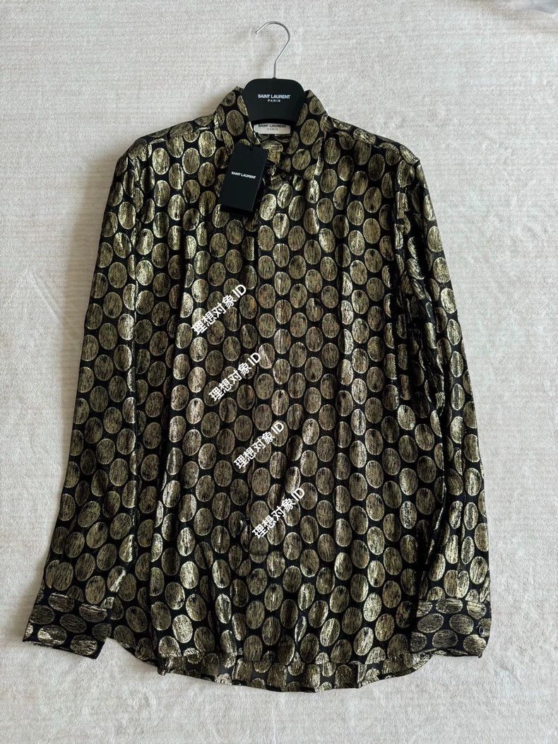 Yves Saint Laurent saint laurent size 38 Gold Silk Thread Show Shirt 2501-Next Size US M / EU 48-50 / 2 - 1 Thumbnail