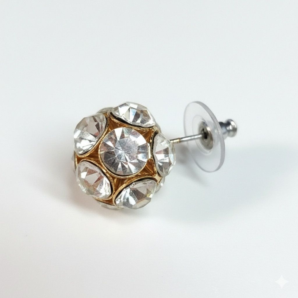Other Disco Ball 5/8" NEW Earrings Crystal Round Stud Back Sparkle Size ONE SIZE - 7 Thumbnail