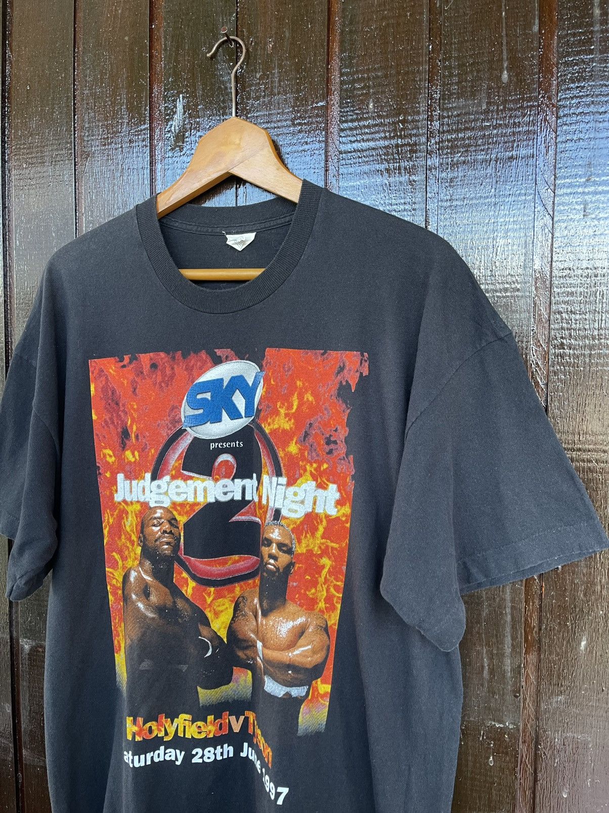 Vintage Vintage 90s Mike Tyson vs Holyfield Boxing Tee Size US XL / EU 56 / 4 - 5 Thumbnail