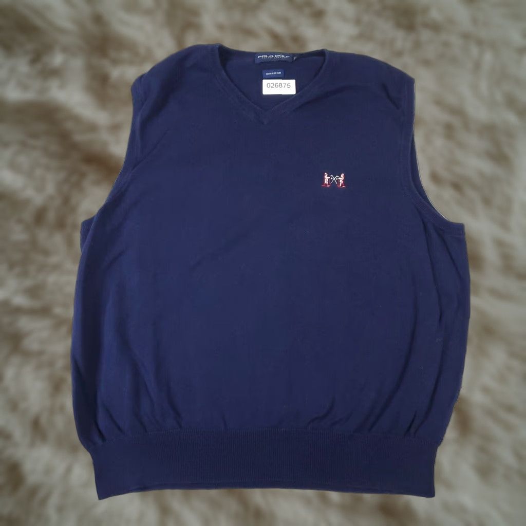 Polo Ralph Lauren Polo Ralph Lauren Vest Mens XL Blue V Neck Golf Casual Sweater Size US XL / EU 56 / 4 - 1 Thumbnail