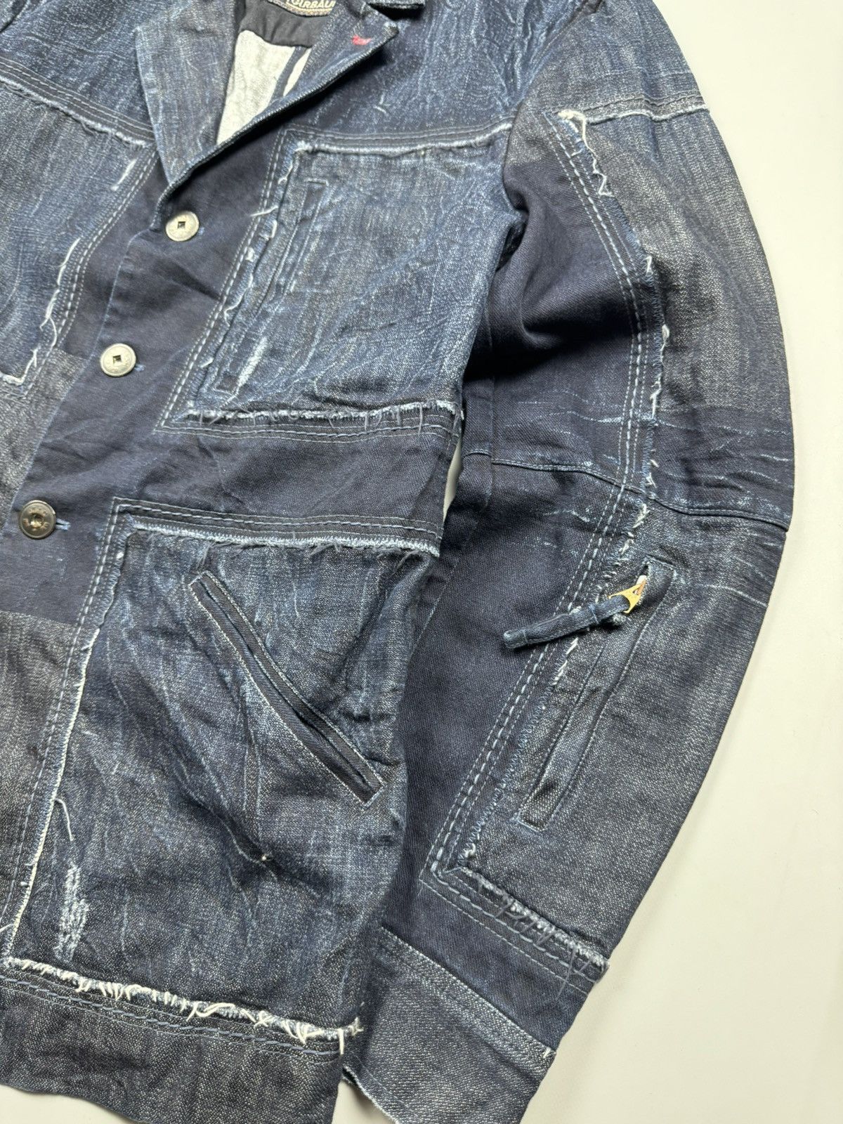 Marithe + Francois Girbaud Marithe Francois Girbaud Patchwork Denim Jacket size 54 Size US L / EU 52-54 / 3 - 3 Thumbnail