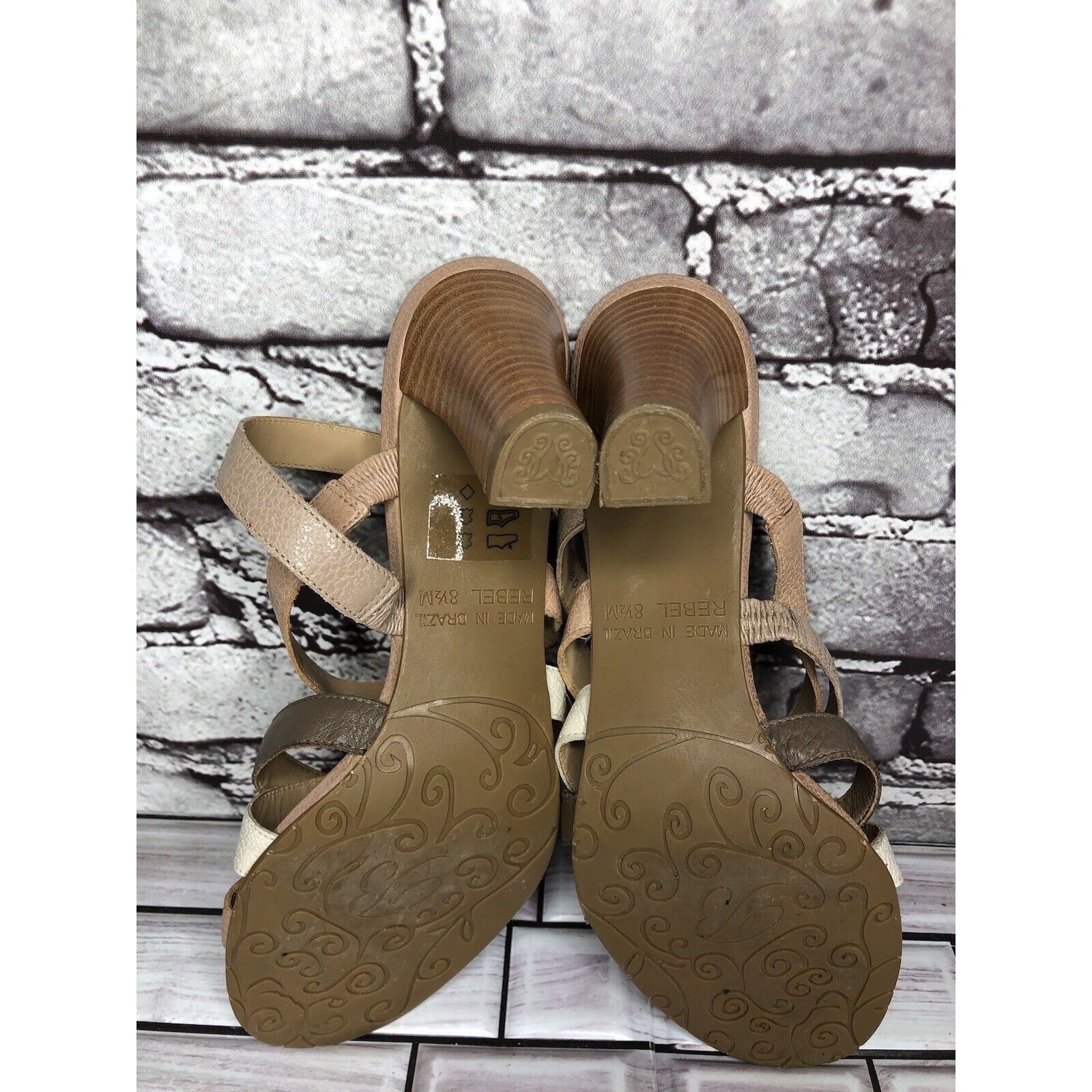 Brighton Brighton Rebel Nude Pink White Leather Strap Heels Sandals W Size US 9 / IT 39 - 16 Thumbnail