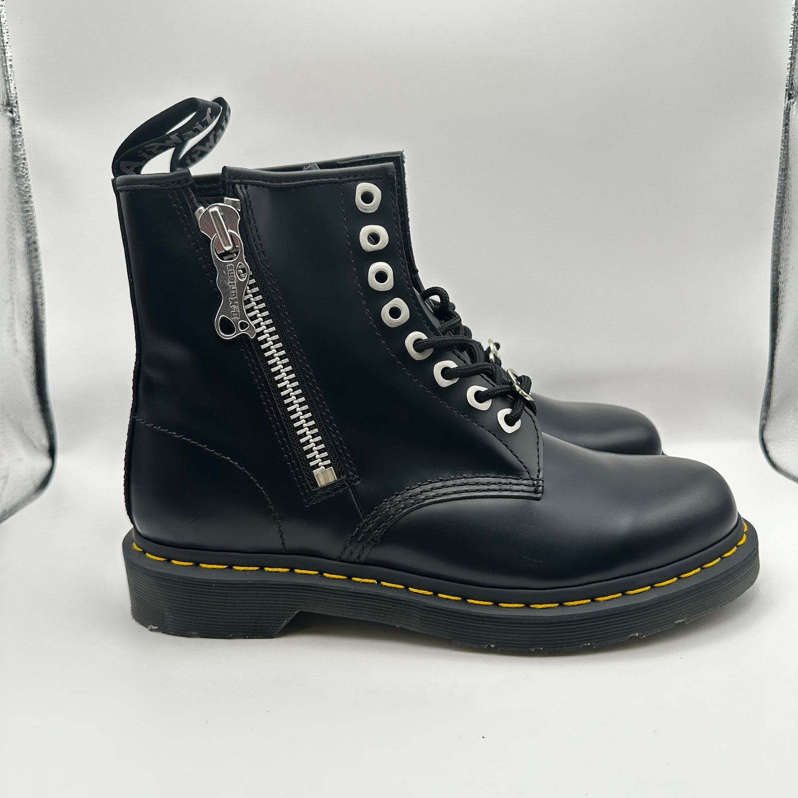 Dr. Martens Dr. Doc Martens 1460 Zip Smooth Leather Boots Black Size 8 Size US 8 / EU 41 - 3 Thumbnail