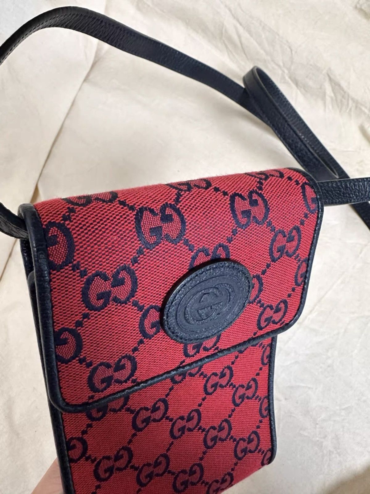 Gucci GUCCI Phone Case Shoulder Bag Canvas Red Size ONE SIZE - 6 Thumbnail