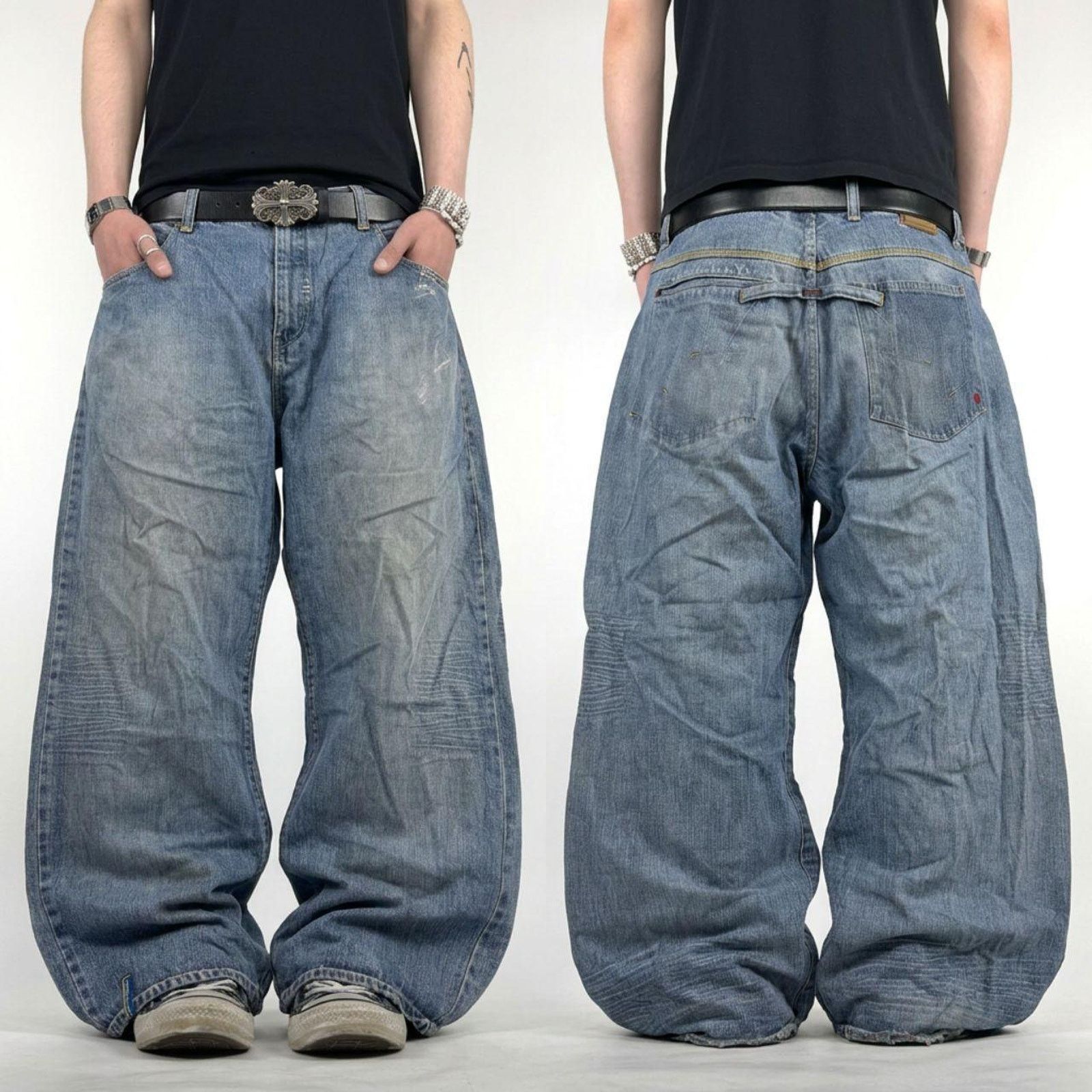 JNCO × Rocawear × Vintage Vintage y2k rocawear faded stonewash baggy wide leg jeans Size US 38 / EU 54 - 1 Thumbnail