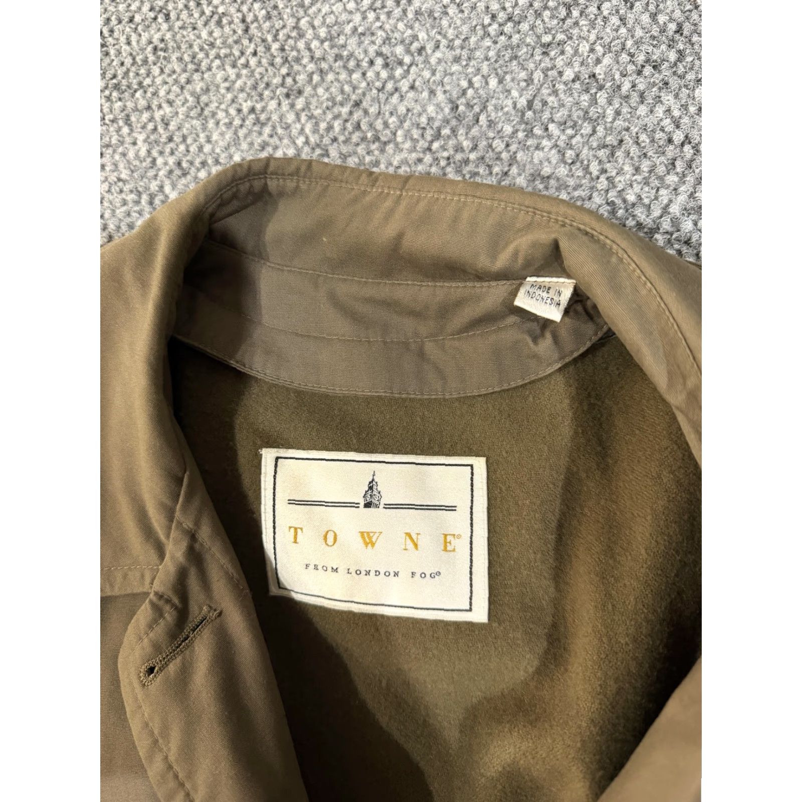 London Fog VINTAGE Towne from London Fog Coat Womens 14W Brown Trench Long Lined Button Front Size XL / US 12-14 / IT 48-50 - 7 Thumbnail