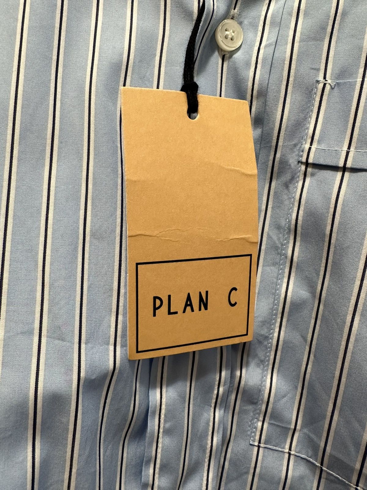 Plan C Plan C Colorblocked Robot Embroidery Striped Shirt Size US M / EU 48-50 / 2 - 7 Thumbnail