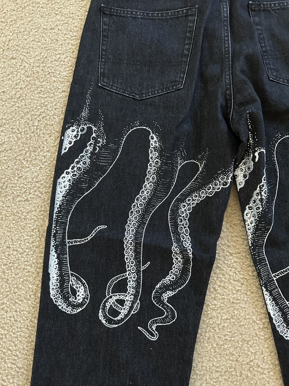 Octopus Octopus print relaxed baggy fit straight leg denim jeans 32 Size US 32 / EU 48 - 13 Thumbnail