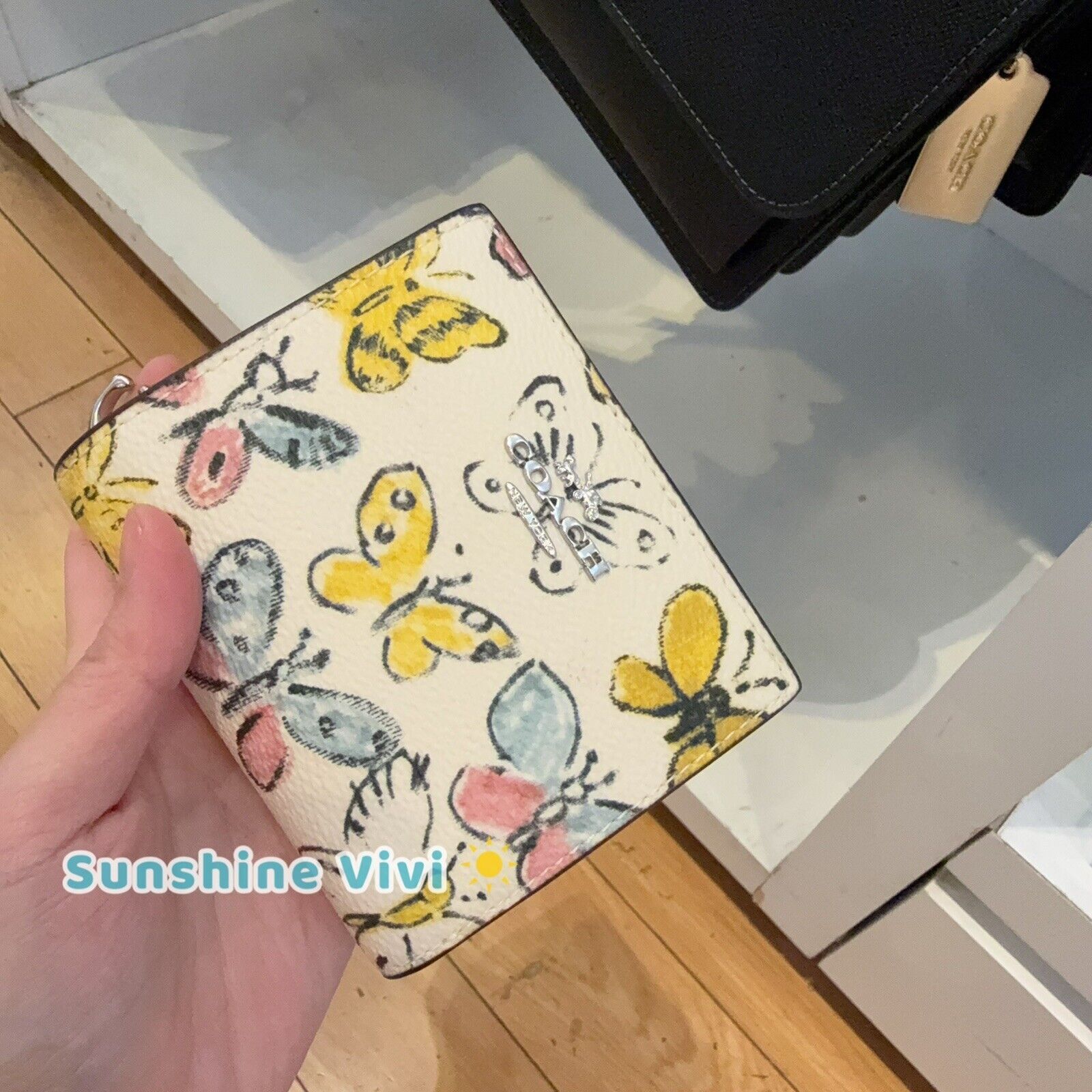 Coach NWT Coach Snap Wallet CAP10 Chalk Yellow Butterfly Charm Size ONE SIZE - 2 Thumbnail