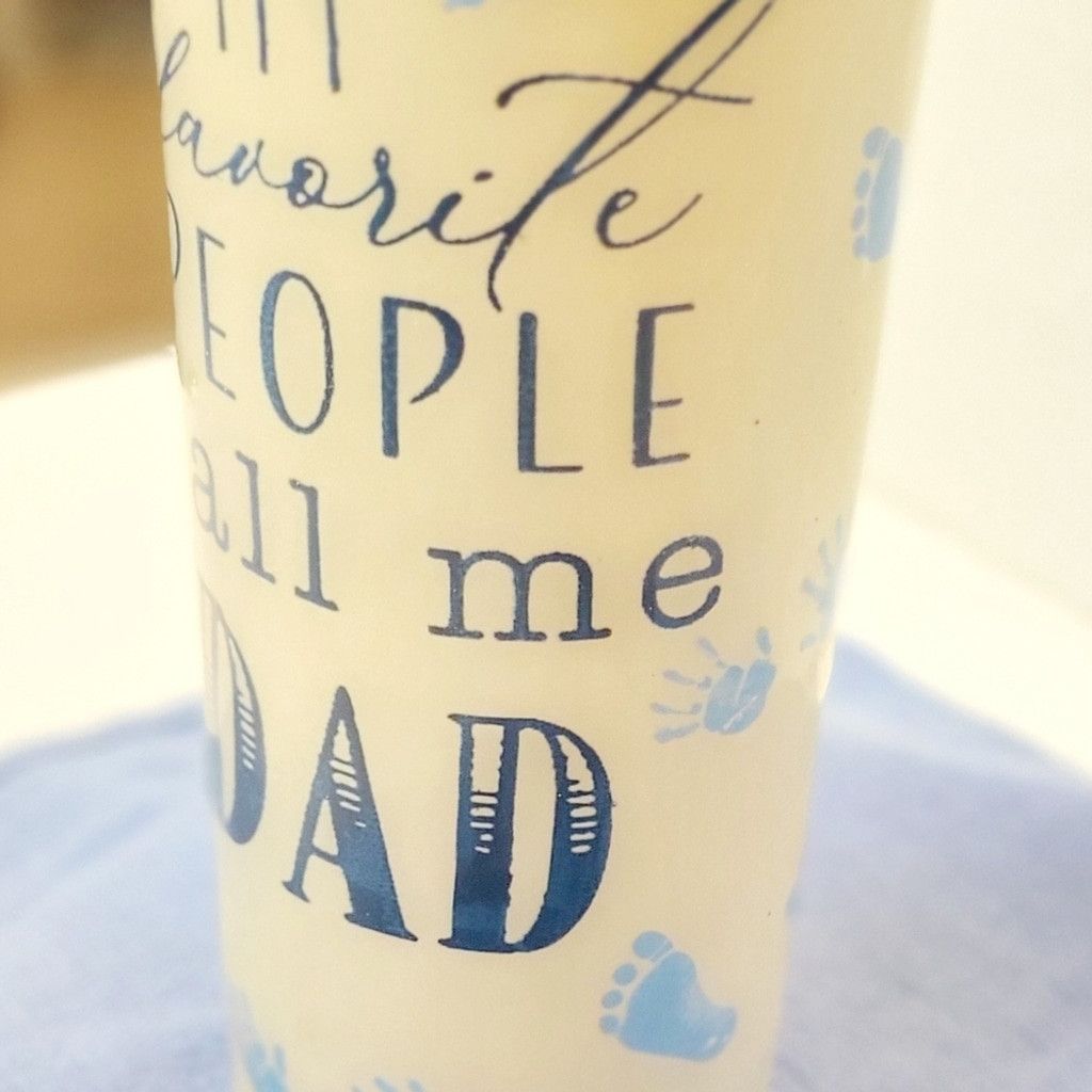 Handmade Blue & Cream 30oz Tumbler "My Favorite People Call Me Dad" Size 30 - 3 Thumbnail