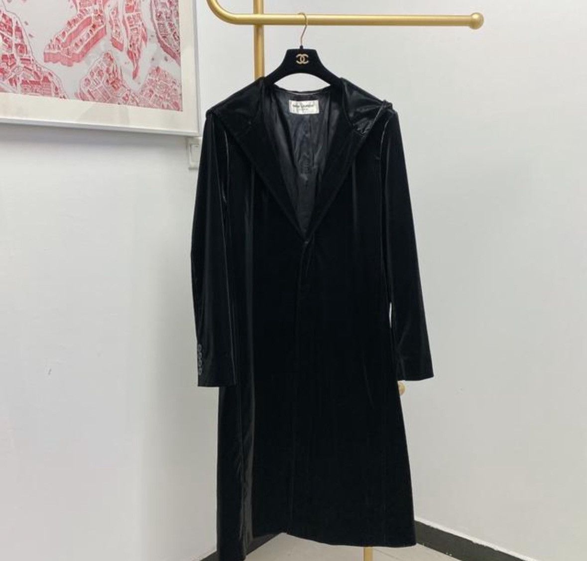 Saint Laurent Paris Saint Laurent Velvet Overcoat 22FW-250