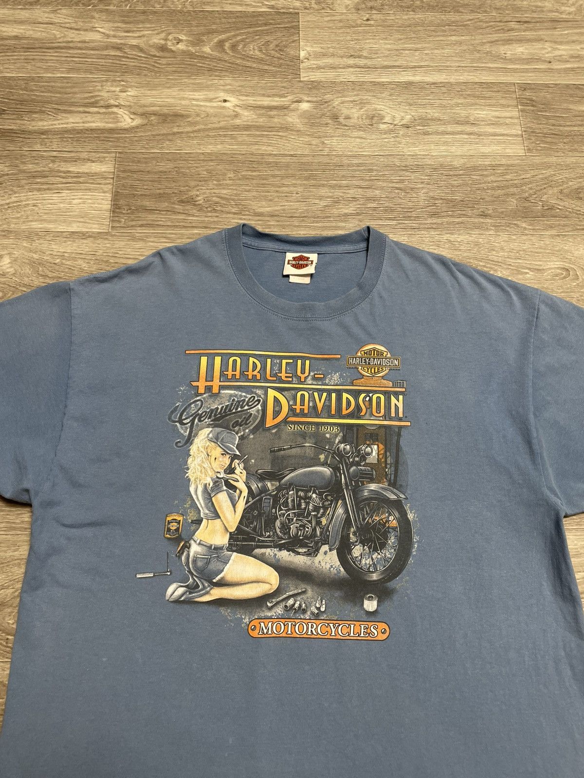 Harley Davidson Vintage Harley Davidson Newcastle England 2013s T-Shirt Size US XL / EU 56 / 4 - 2 Thumbnail
