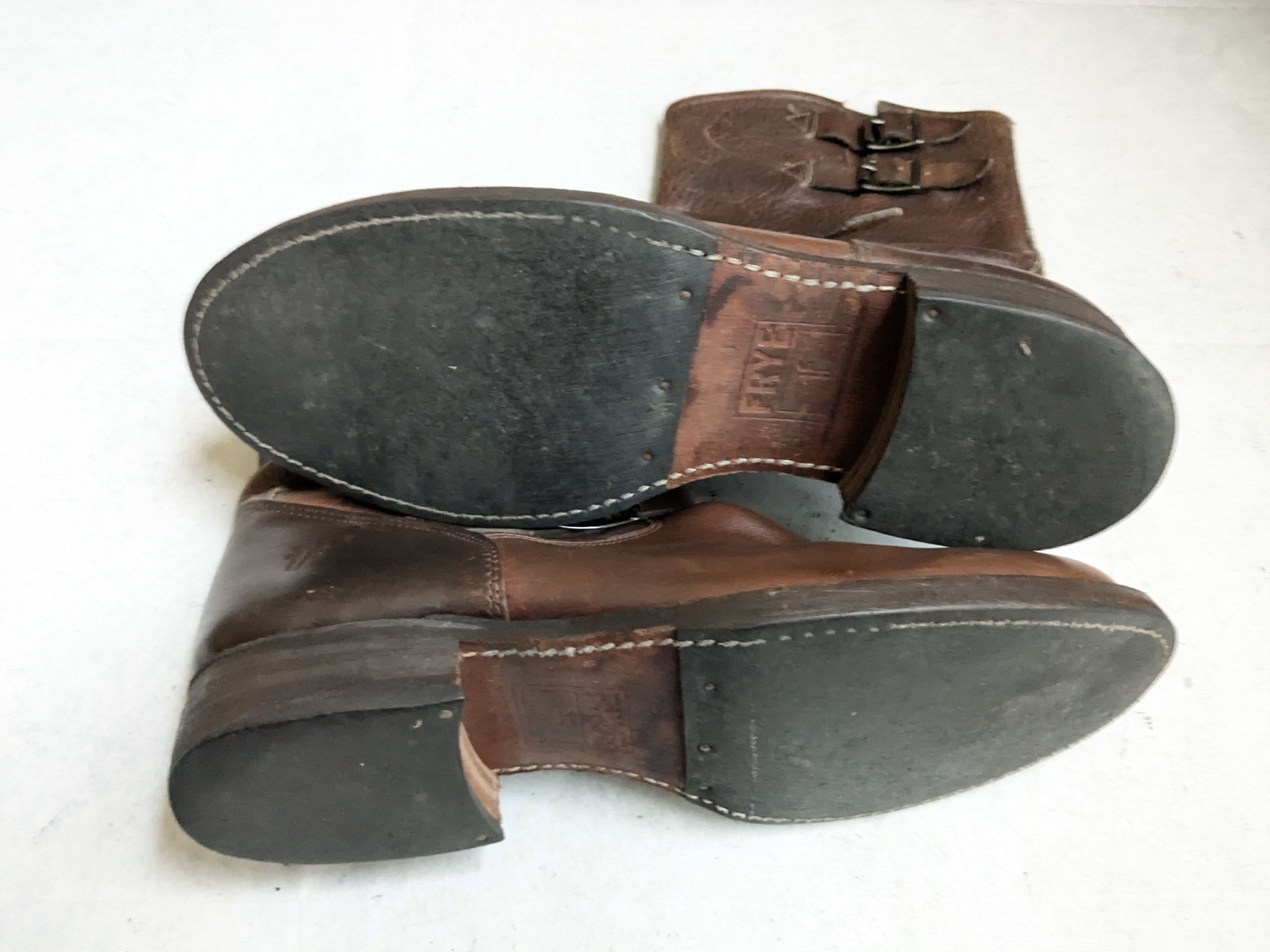 Frye Frye Engineer Boots Brown Leather 10.5 M Buckle Size US 10.5 / EU 43-44 - 14 Thumbnail