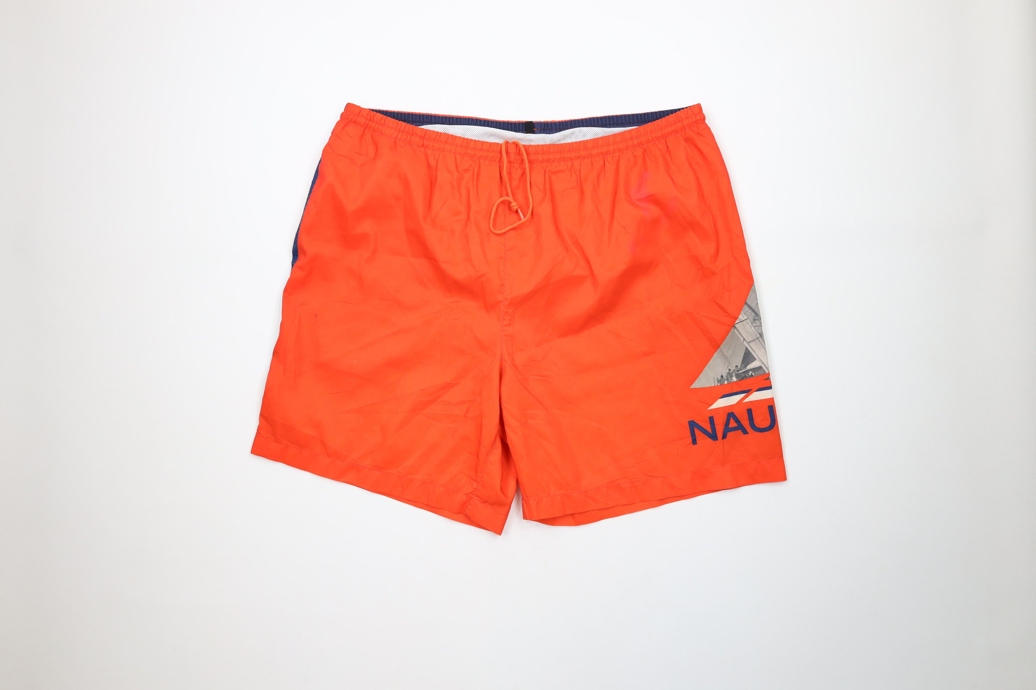 Nautica Vintage 90s Nautica Big Sailboat Lined Shorts Swim Trunks Size US 36 / EU 52 - 1 Thumbnail