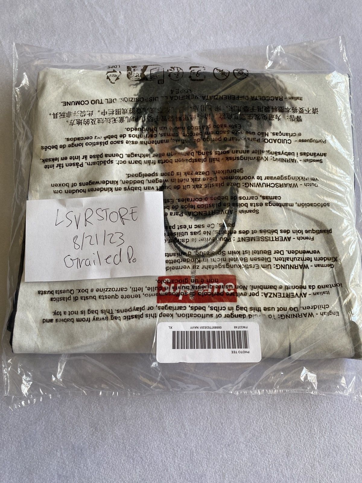 image of Supreme Nba Youngboy Photo Tee Navy Xlarge Fw23, Men's