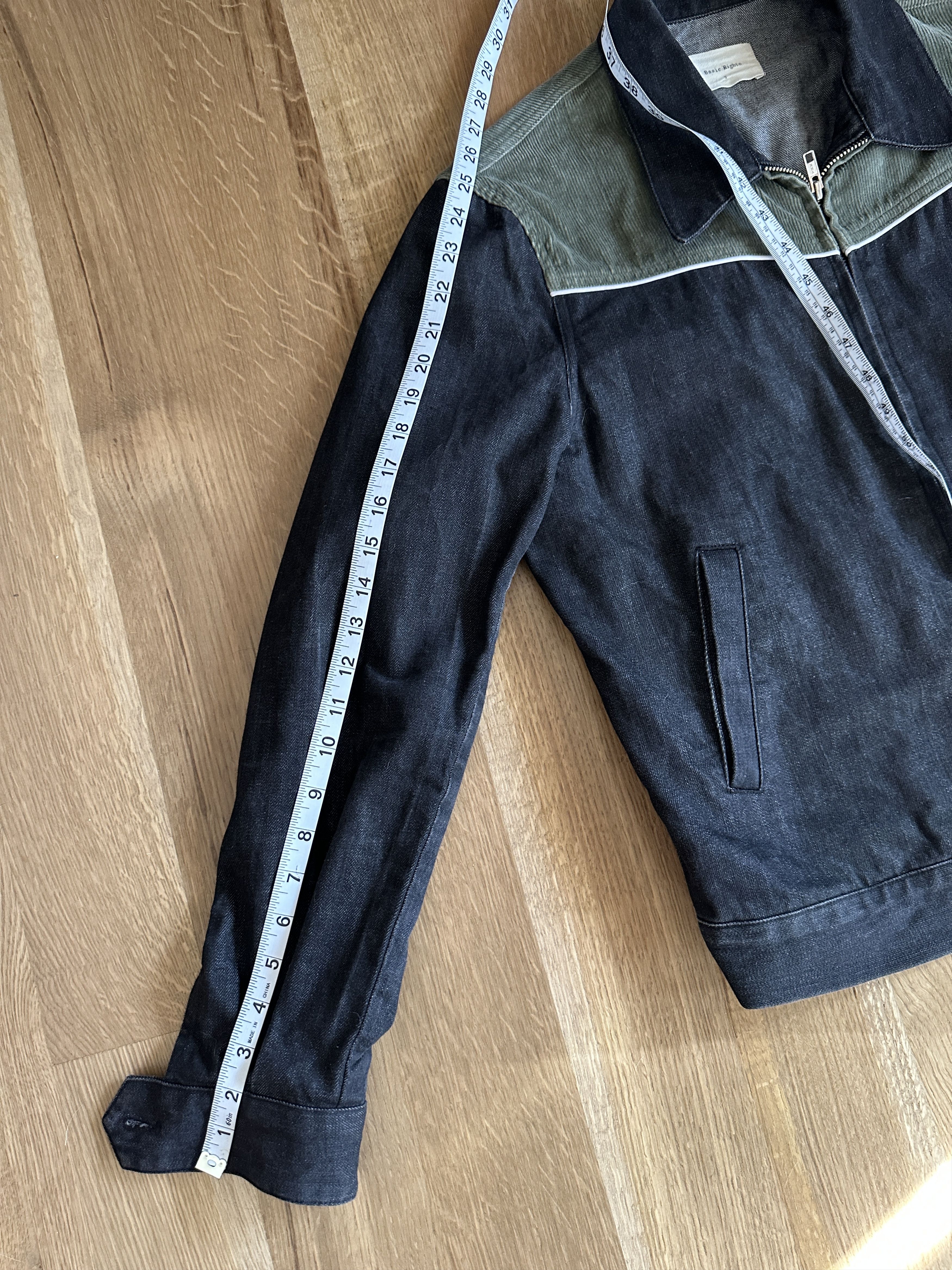Basic Rights Two Tone Denim and Corduroy Western Jacket - Green and Black Size US S / EU 44-46 / 1 - 8 Thumbnail