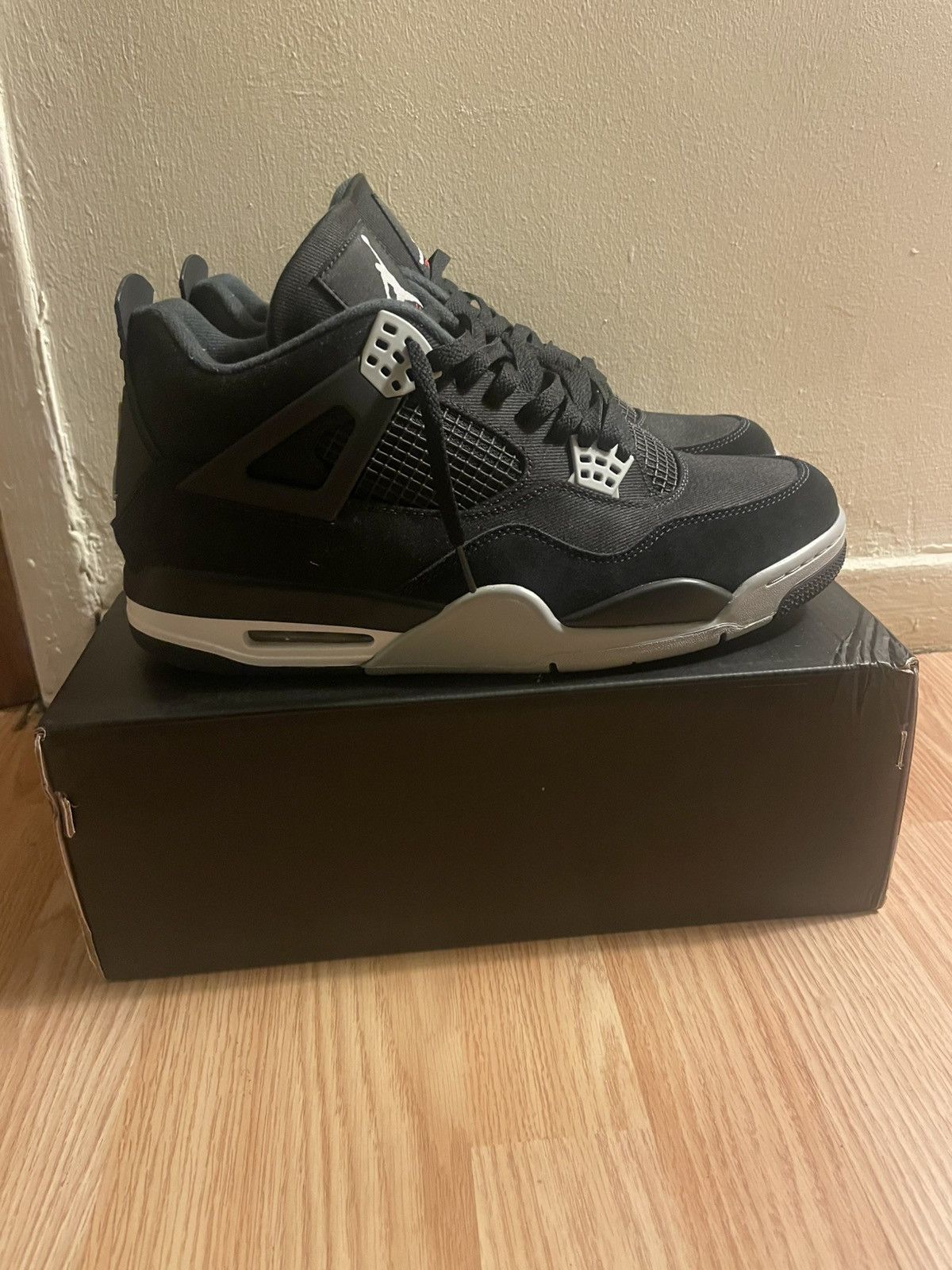 Jordan Brand Jordan 4 Black Canvas Size US 12 / EU 45 - 5 Thumbnail